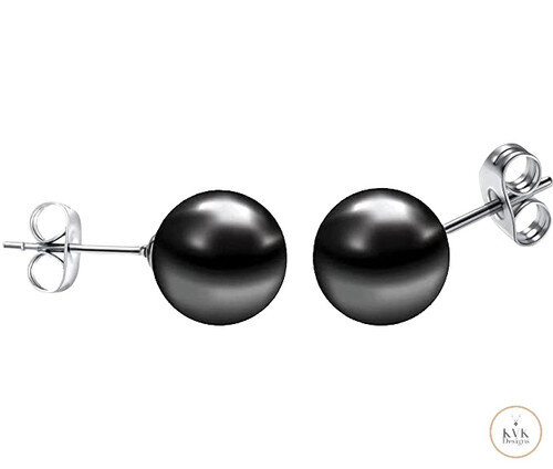 8mm Hematite Ball Stud Earrings