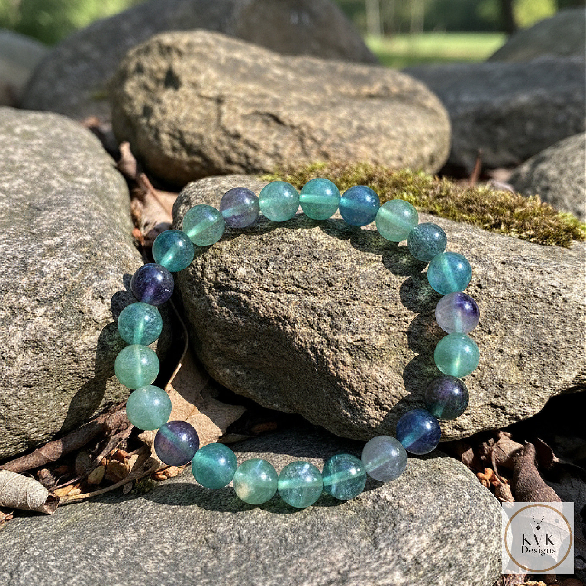 Fluorite Bead Stretch Bracelet