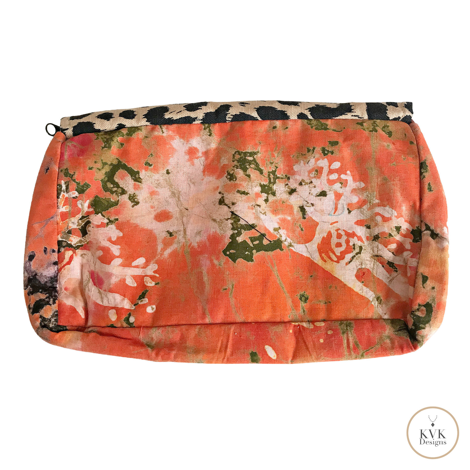 Boho Leopard Print Clutch: Handmade Batik Cotton Envelope Bag