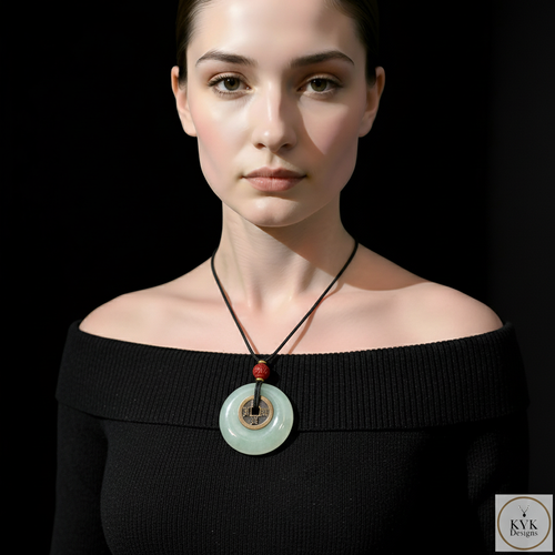 Jade "Bi" Disc with I Ching Coin