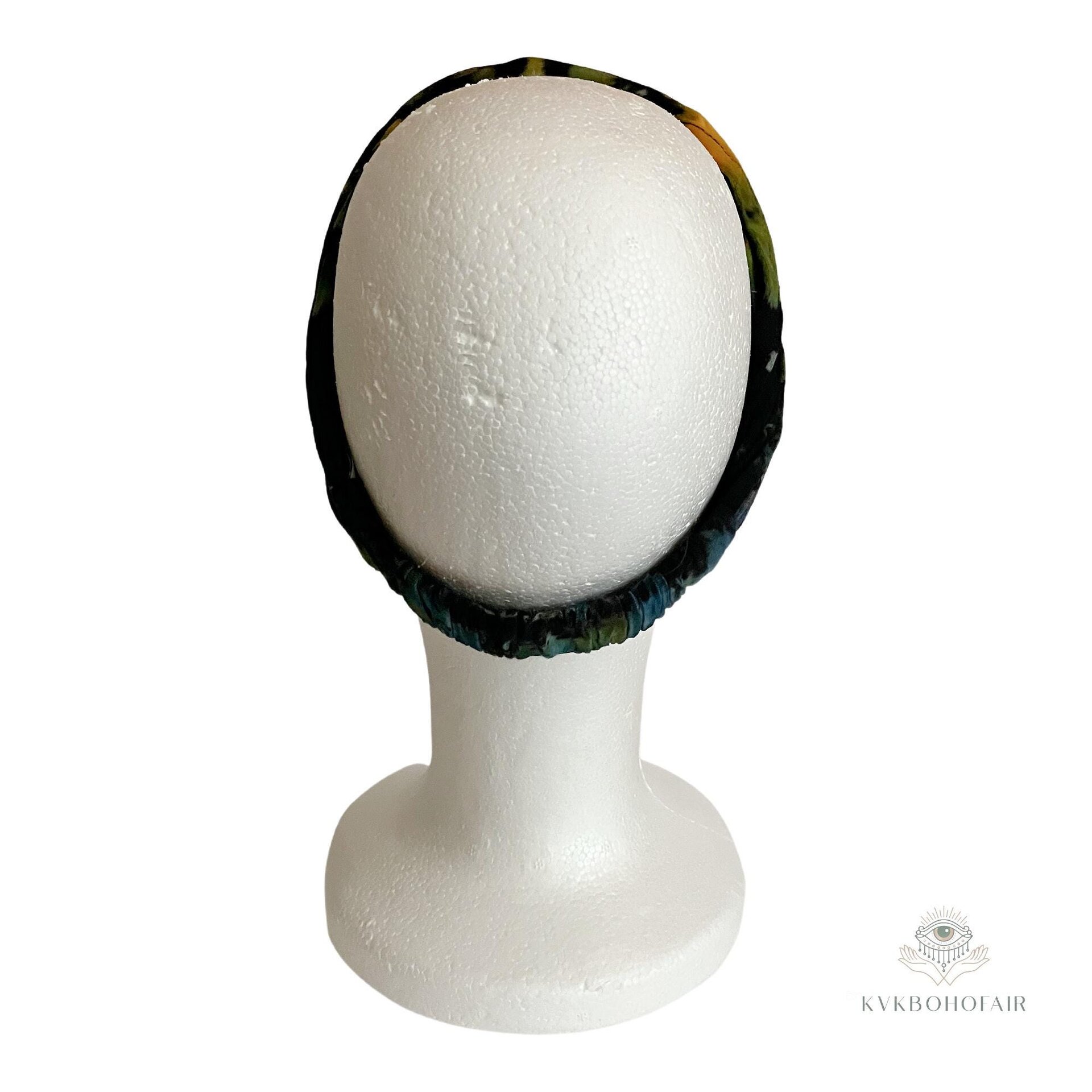 Black Tie Dye Boho Headband -  Stylish Bohemian Headwrap, Headbands for Women