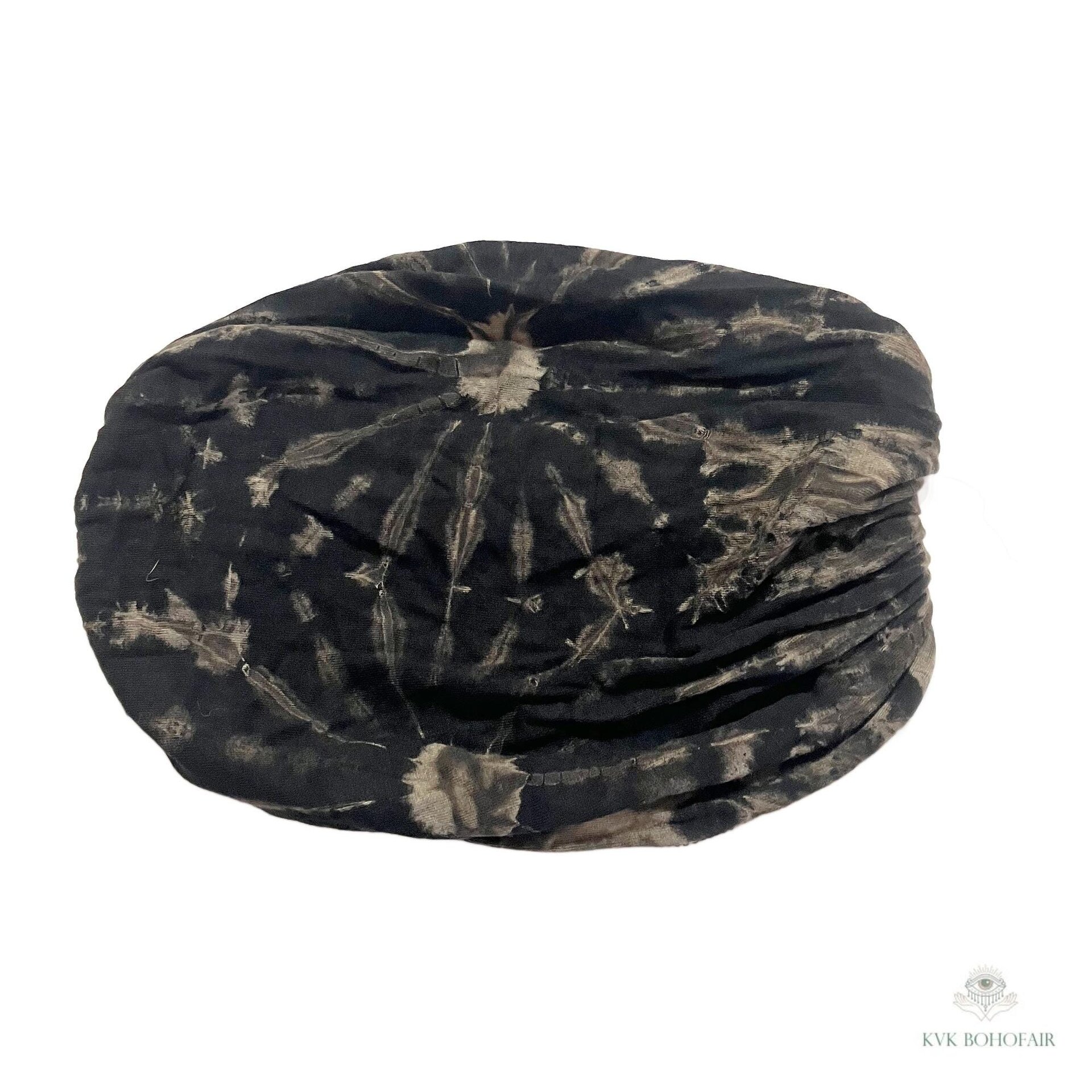 Black & Tan Tie Dye Boho Headband - Stylish Bohemian Headwrap, Headbands for Women