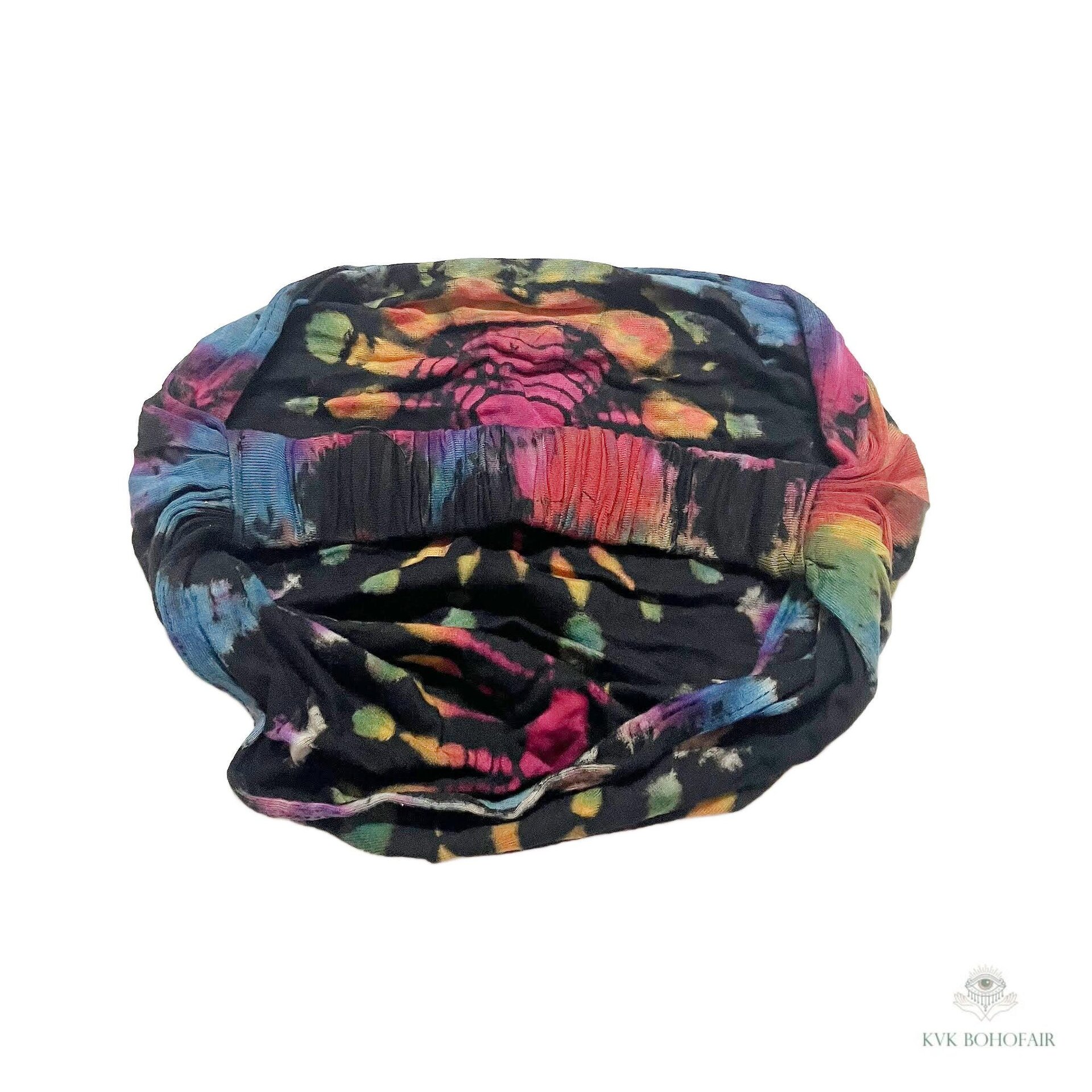 Black Tie Dye Boho Headband -  Stylish Bohemian Headwrap, Headbands for Women