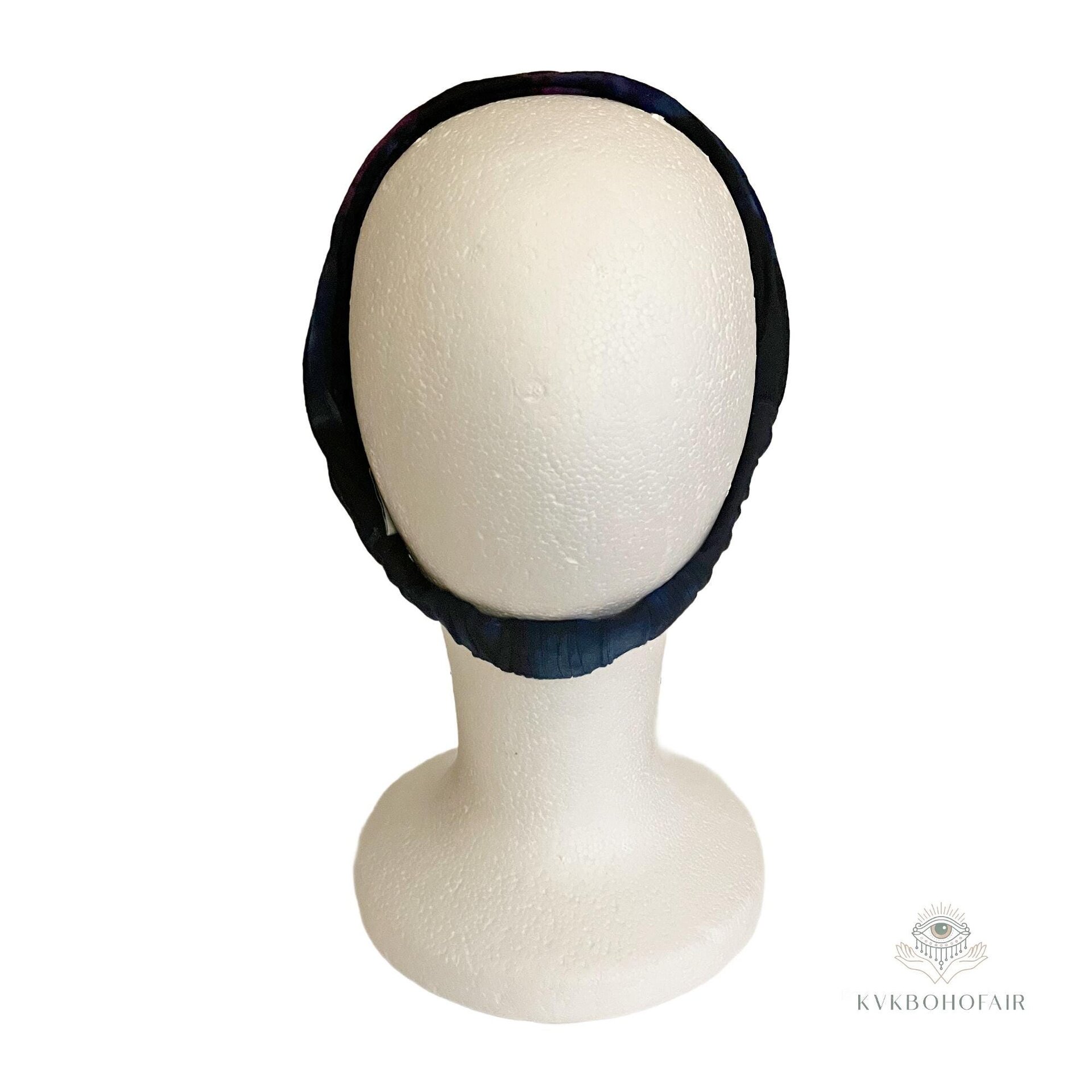 Dark Blue Tie Dye Boho Headband - Stylish Bohemian Headwrap, Headbands for Women