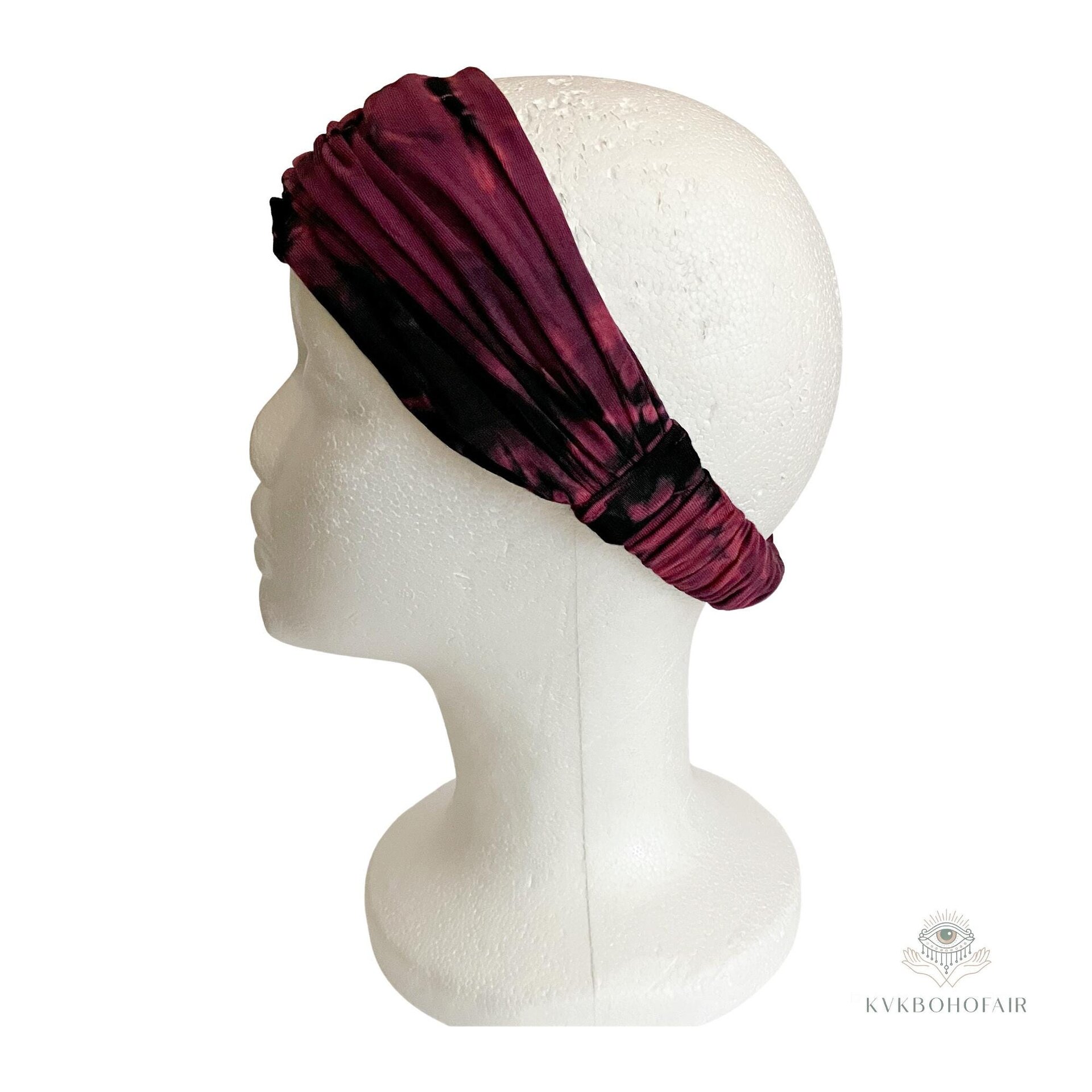 Pink Tie Dye Boho Headband - Stylish Bohemian Headwrap, Headbands for Women