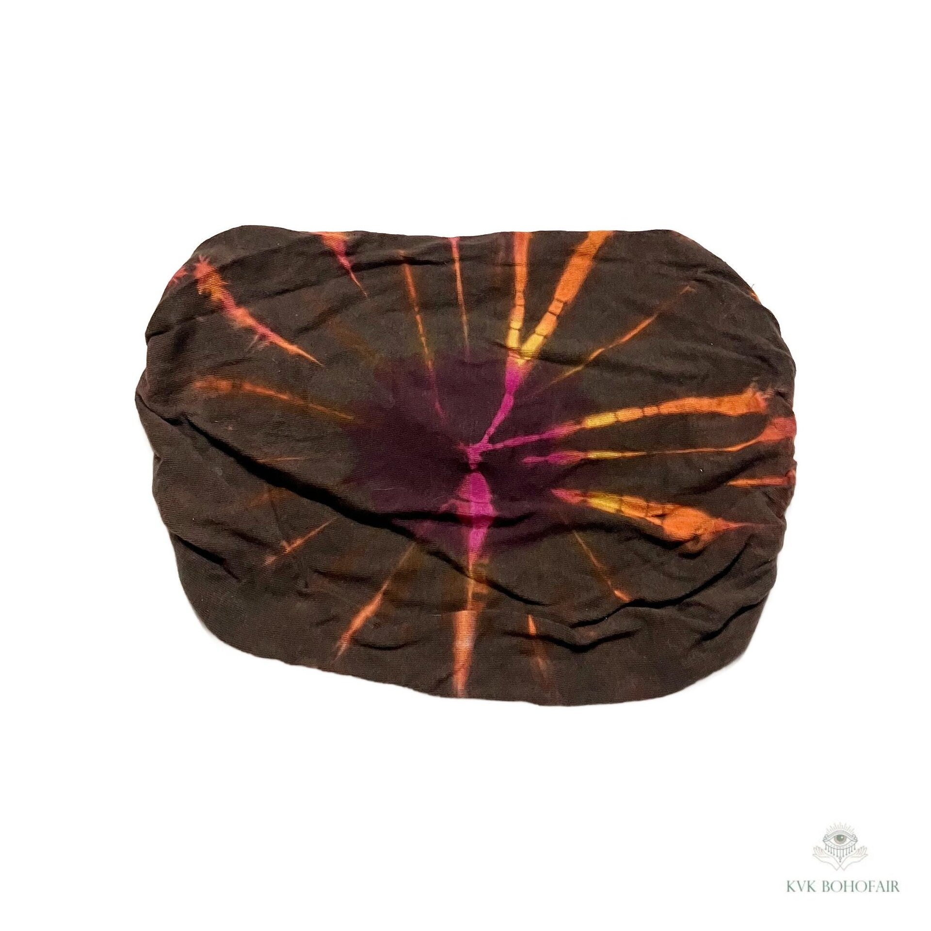 Brown Tie Dye Cotton Headband, Wide Boho Yoga Headwrap for Women, Bohemian Workout Hairband