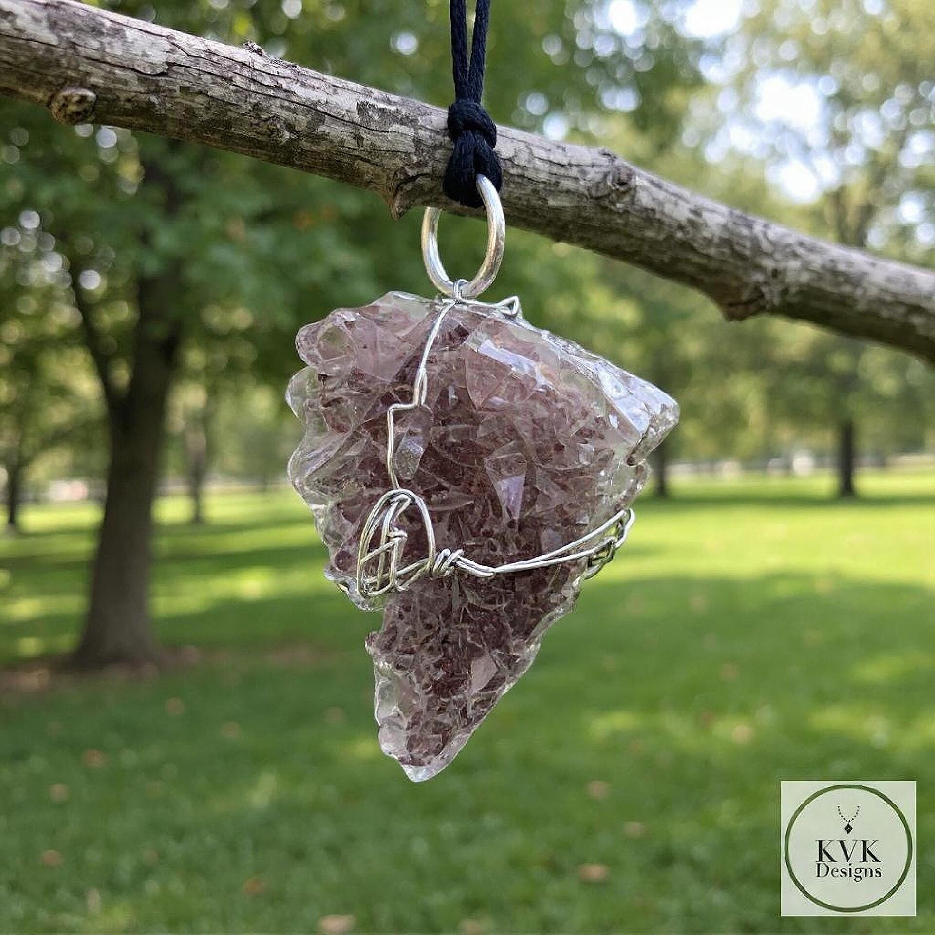 Raw Amethyst Wire Wrapped Necklace - Handcrafted Boho Crystal Pendant Jewelry