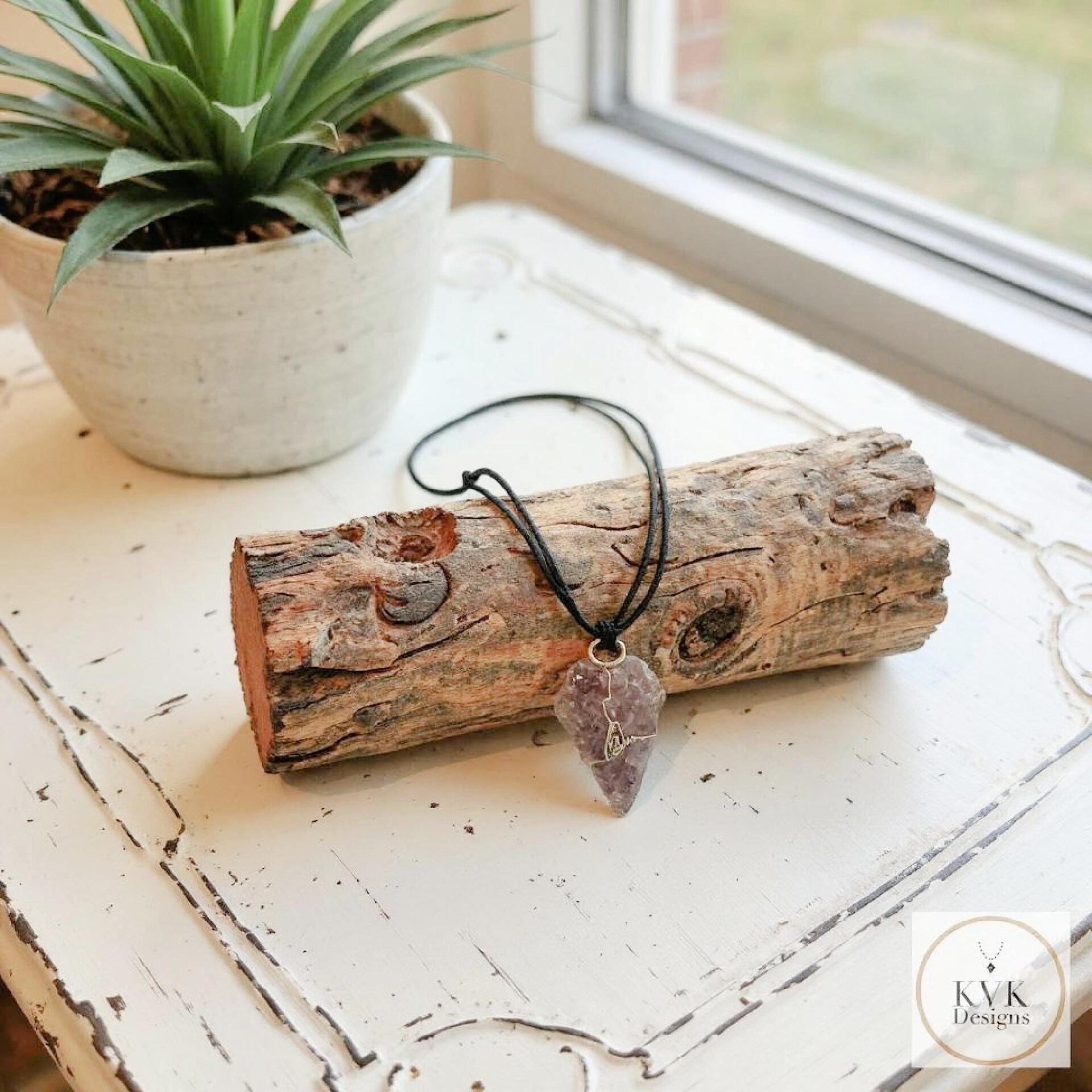 Raw Amethyst Wire Wrapped Necklace - Handcrafted Boho Crystal Pendant Jewelry