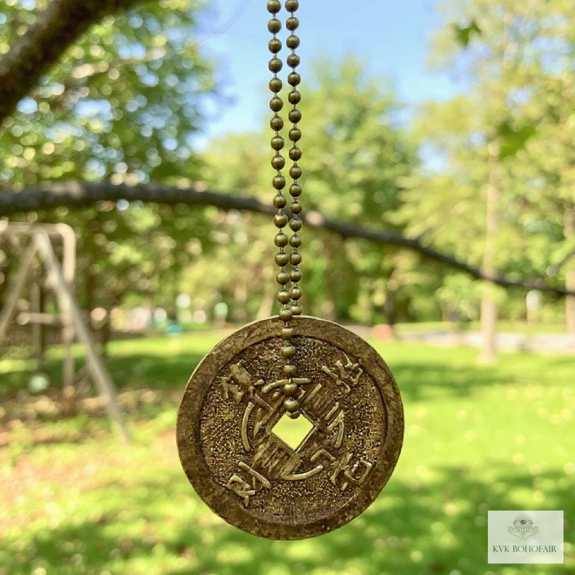 Good Luck Charm: Feng Shui Chinese Coin Pendant Necklace