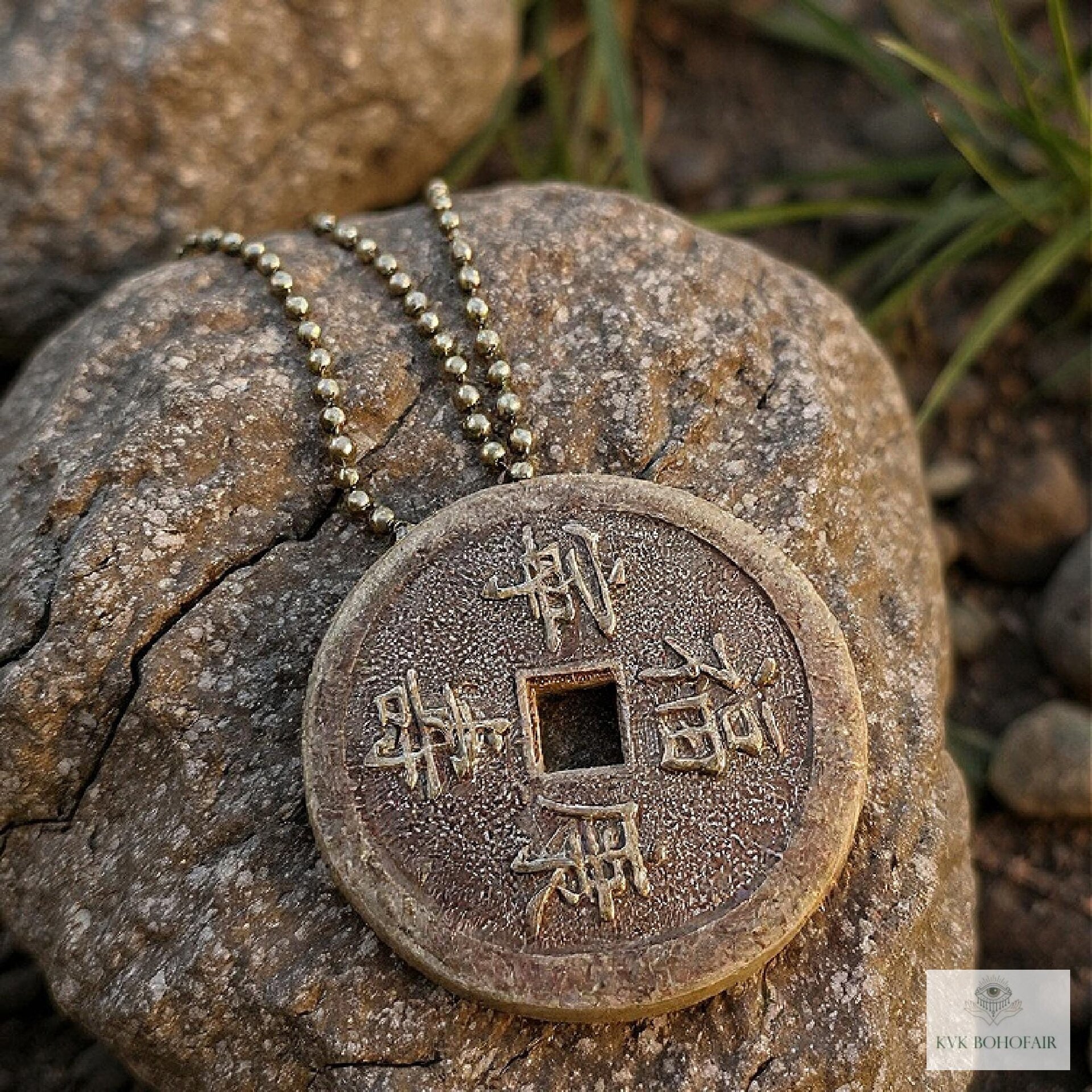 Good Luck Charm: Feng Shui Chinese Coin Pendant Necklace