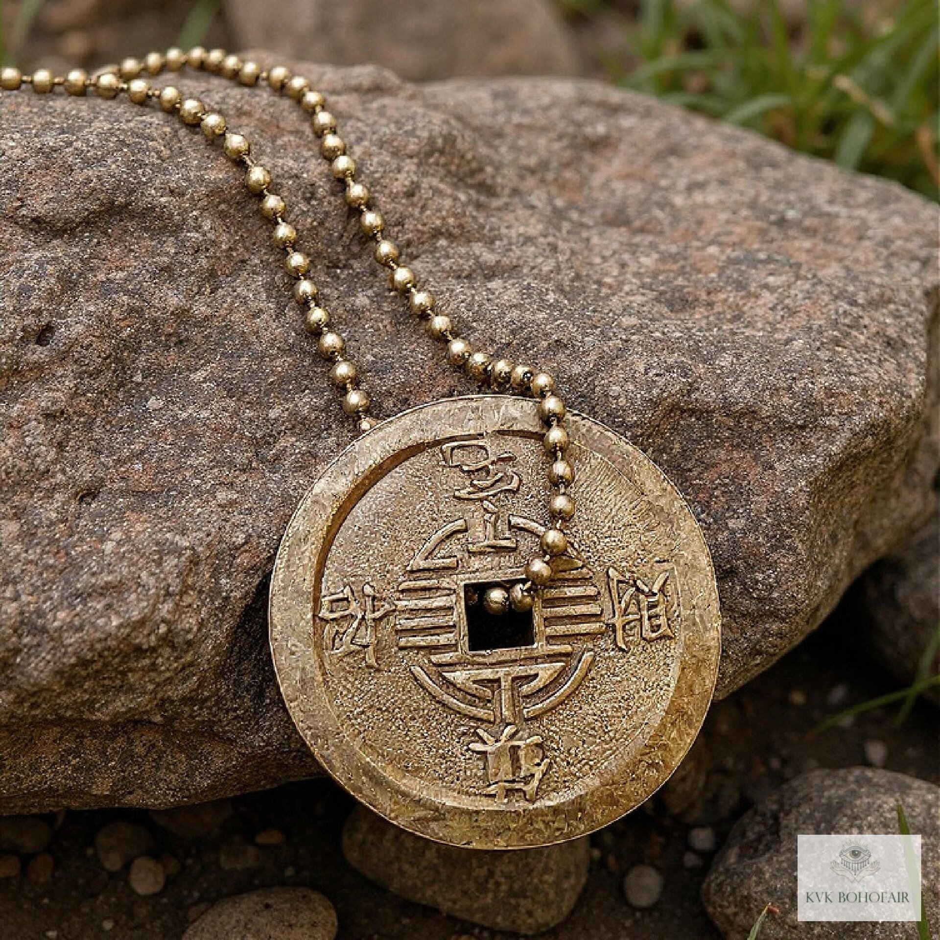 Good Luck Charm: Feng Shui Chinese Coin Pendant Necklace