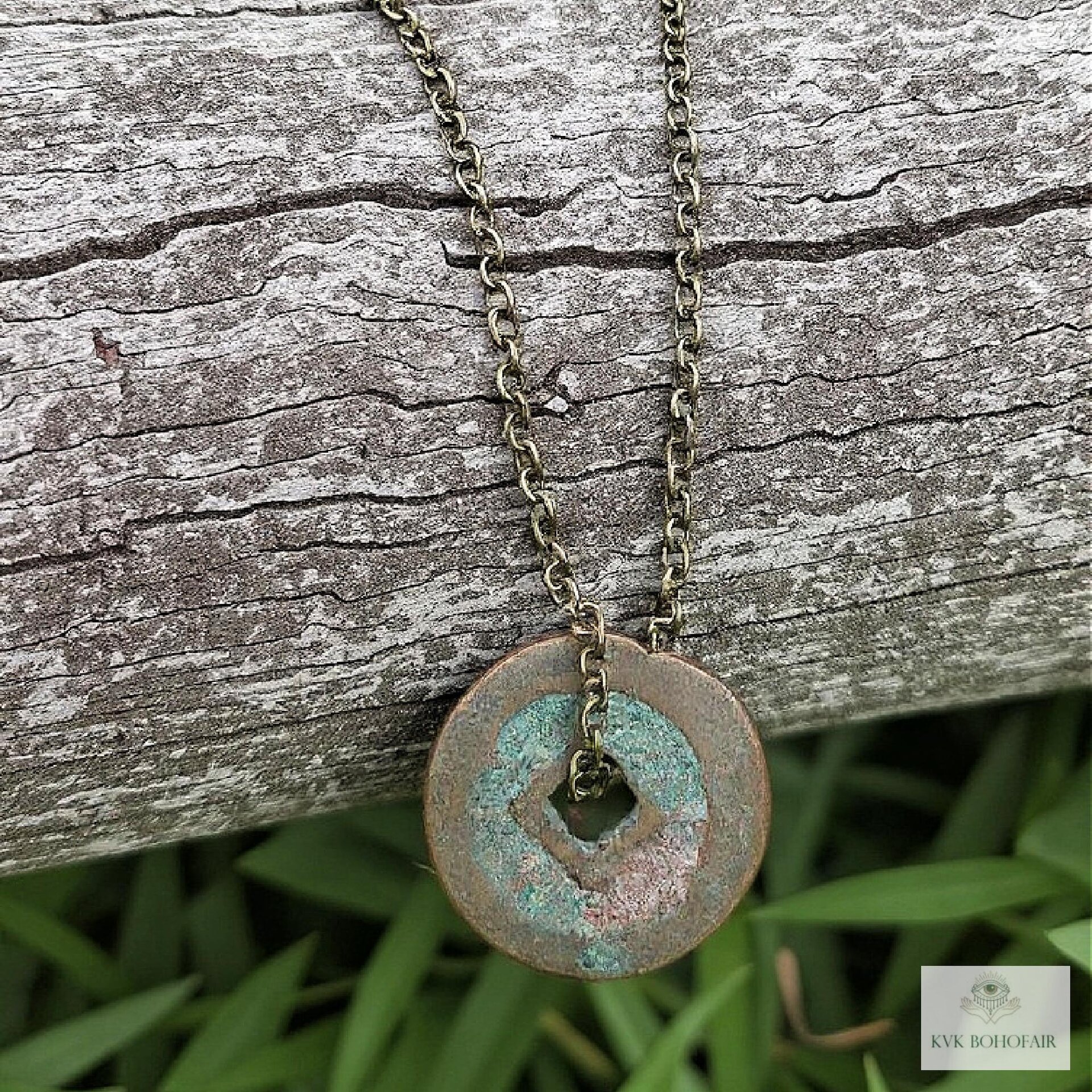 Antique Chinese Cash Coin Necklace, Feng Shui Good Fortune Pendant