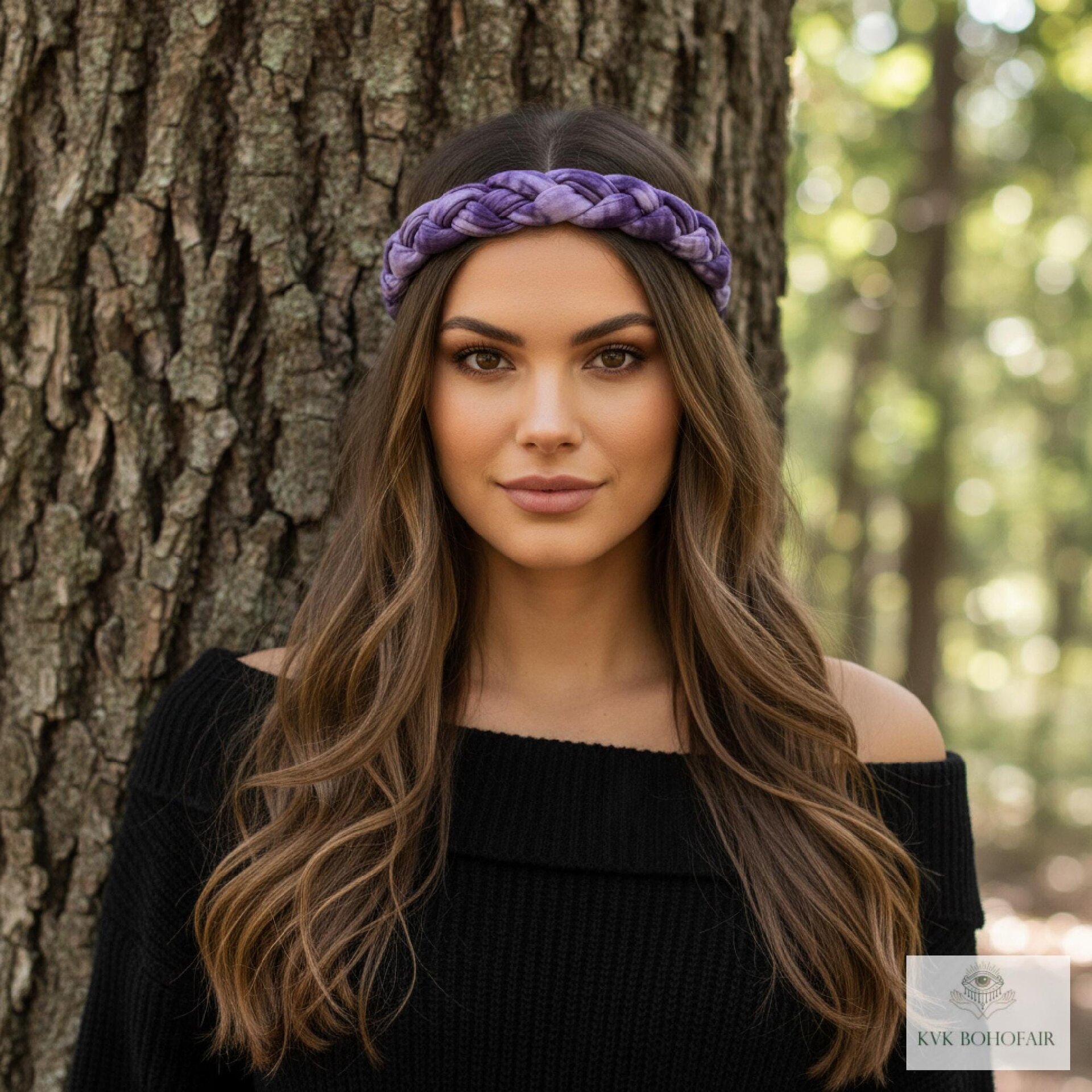 Tie Dye Braided Boho Headband - Yoga Headband, Headbands for Women