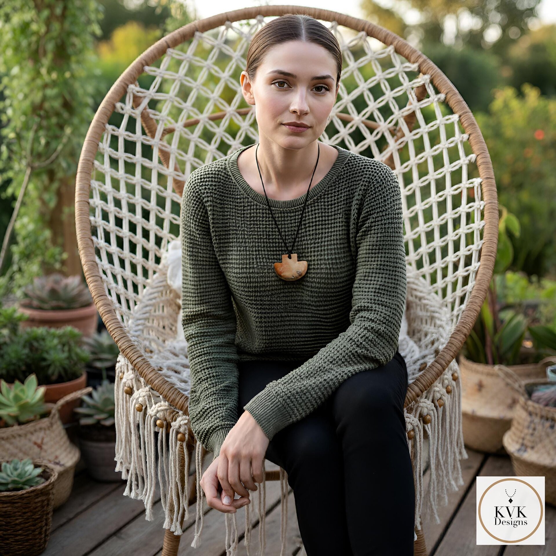 Natural Serpentine Axe Pendant - Handcrafted Earthy Gemstone Necklace, Handmade Stone Jewelry
