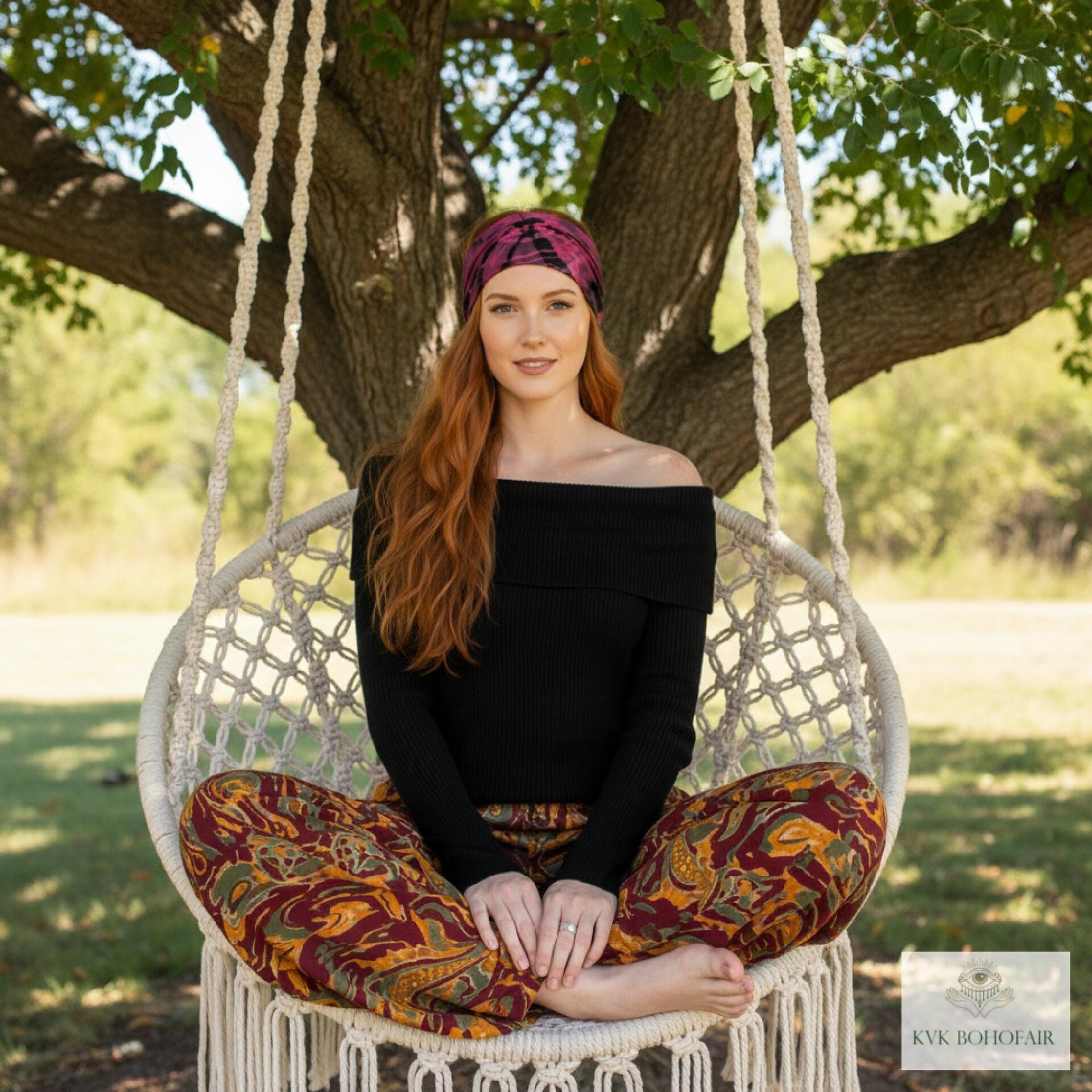 Pink Tie Dye Boho Headband - Stylish Bohemian Headwrap, Headbands for Women