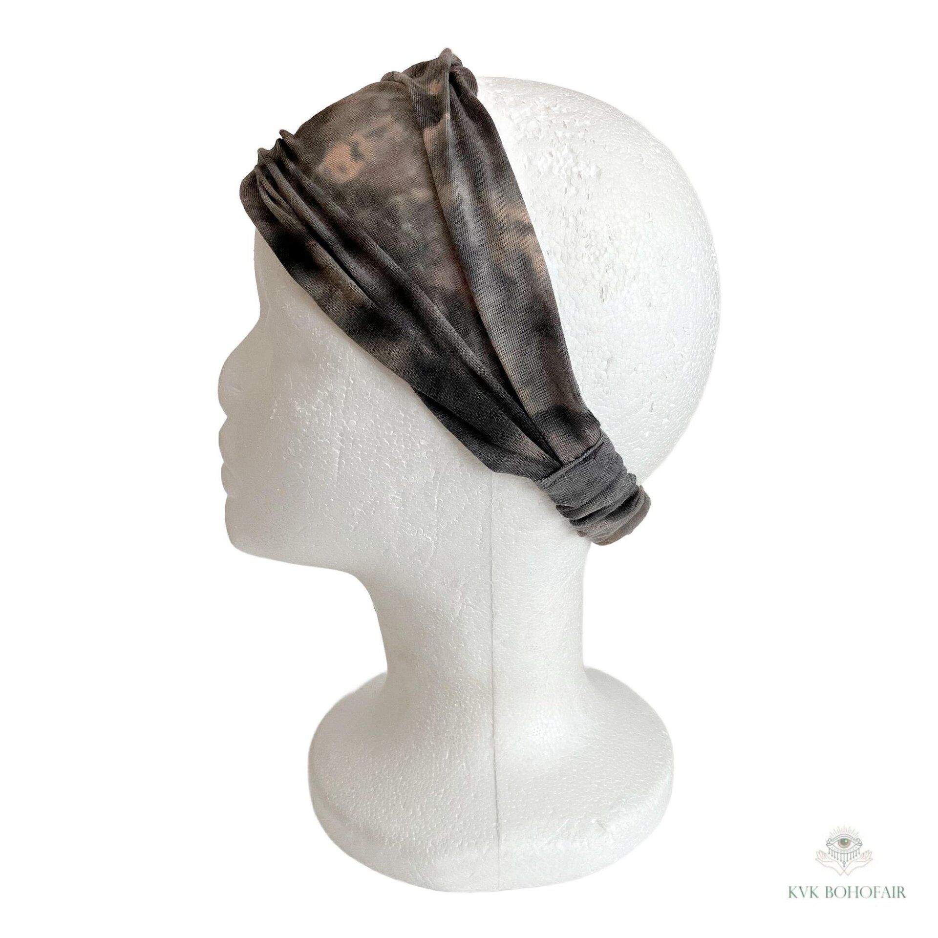Brown Tie-Dye Boho Headband, Stylish Bohemian Headwrap, Headbands for Women