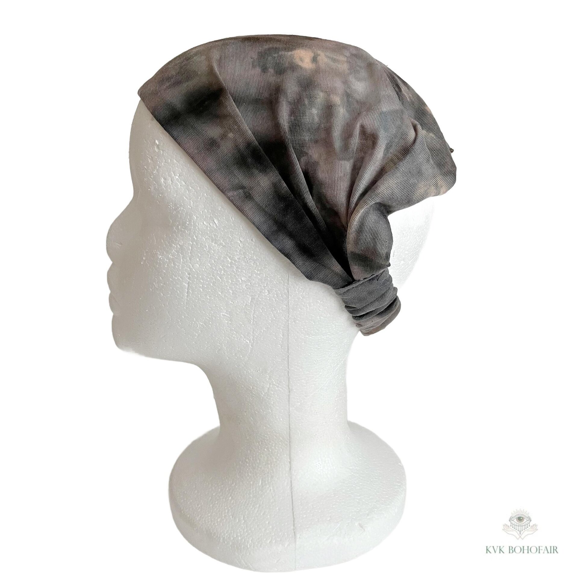 Brown Tie-Dye Boho Headband, Stylish Bohemian Headwrap, Headbands for Women