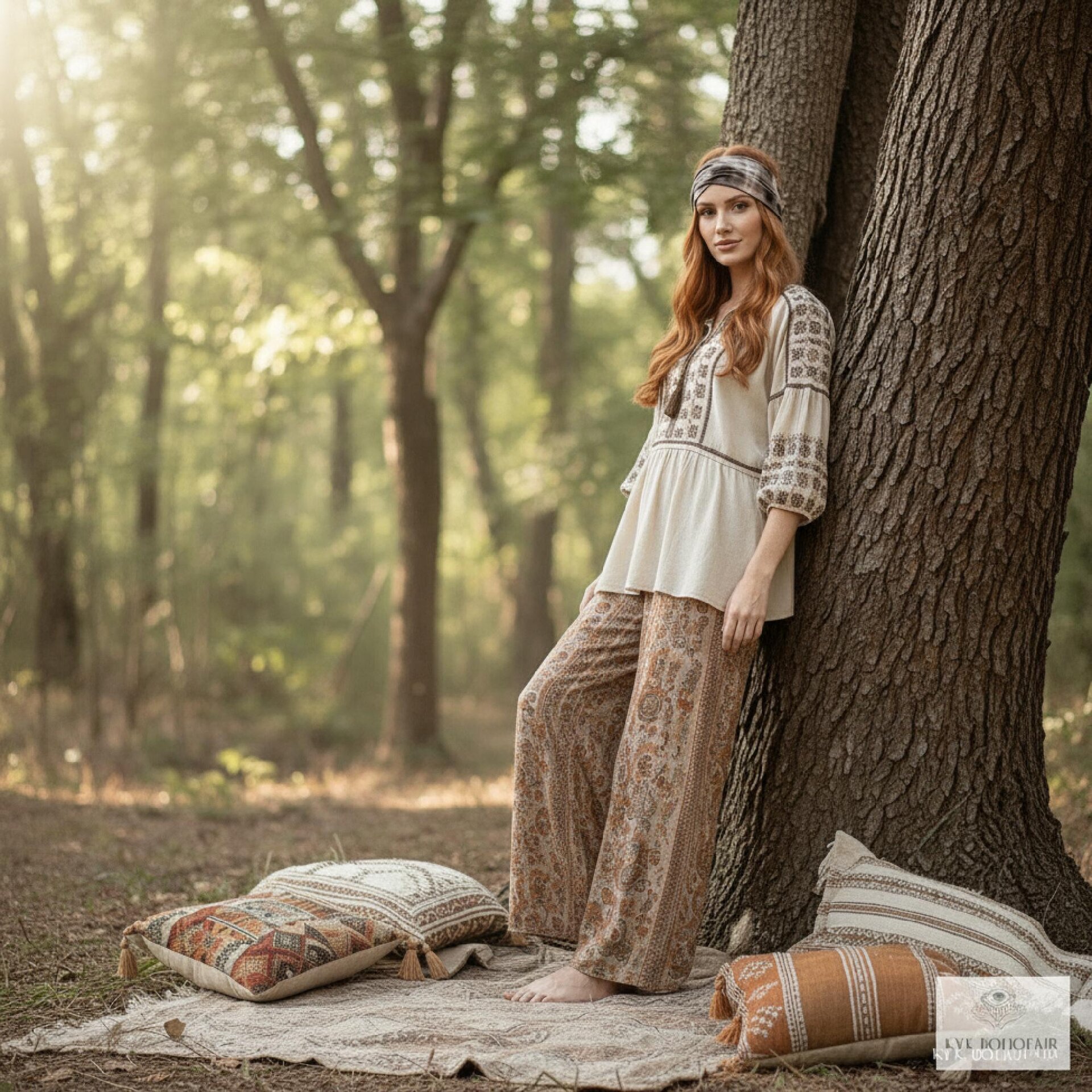 Brown Tie-Dye Boho Headband, Stylish Bohemian Headwrap, Headbands for Women