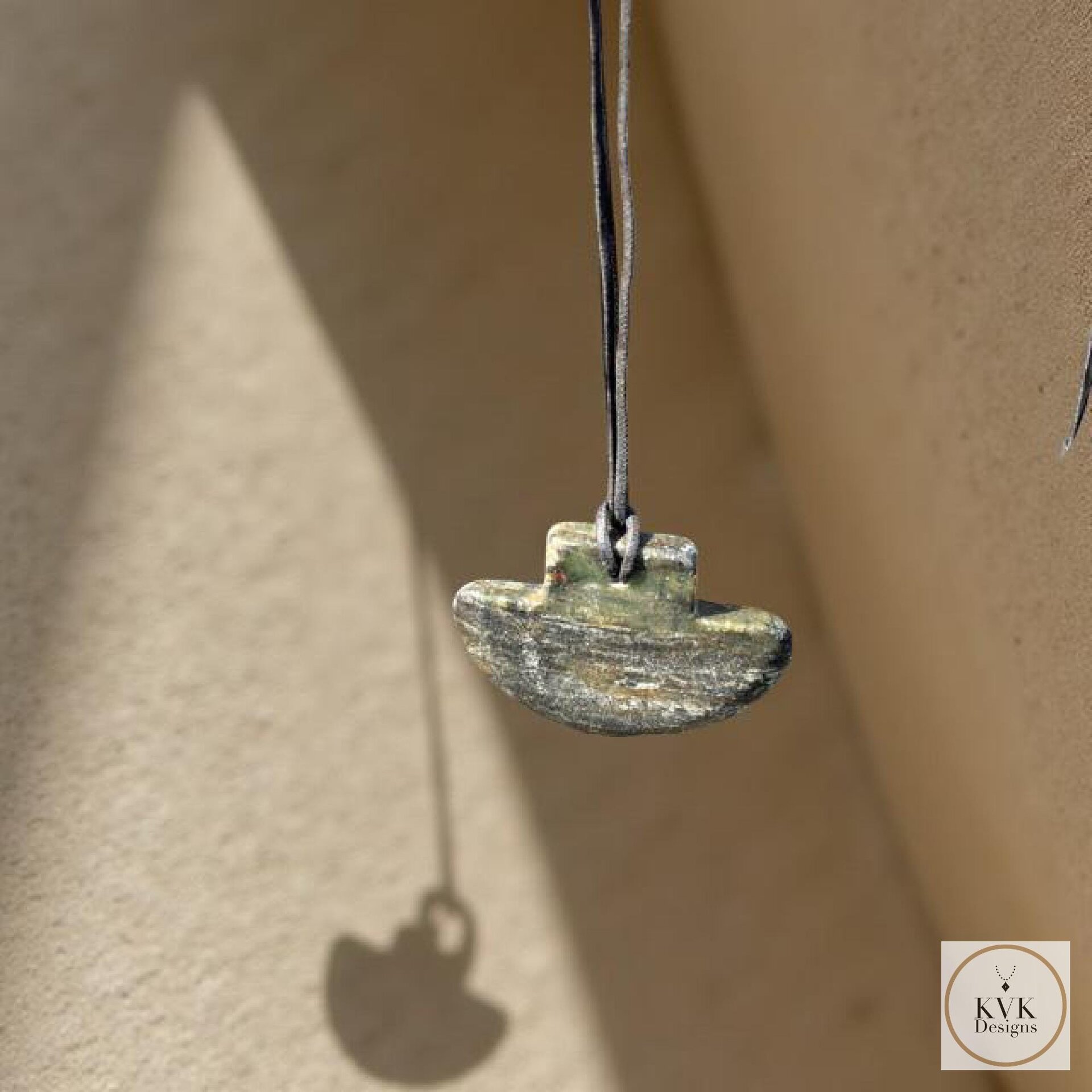 Natural Serpentine Axe Pendant - Handcrafted Earthy Gemstone Necklace, Handmade Stone Jewelry