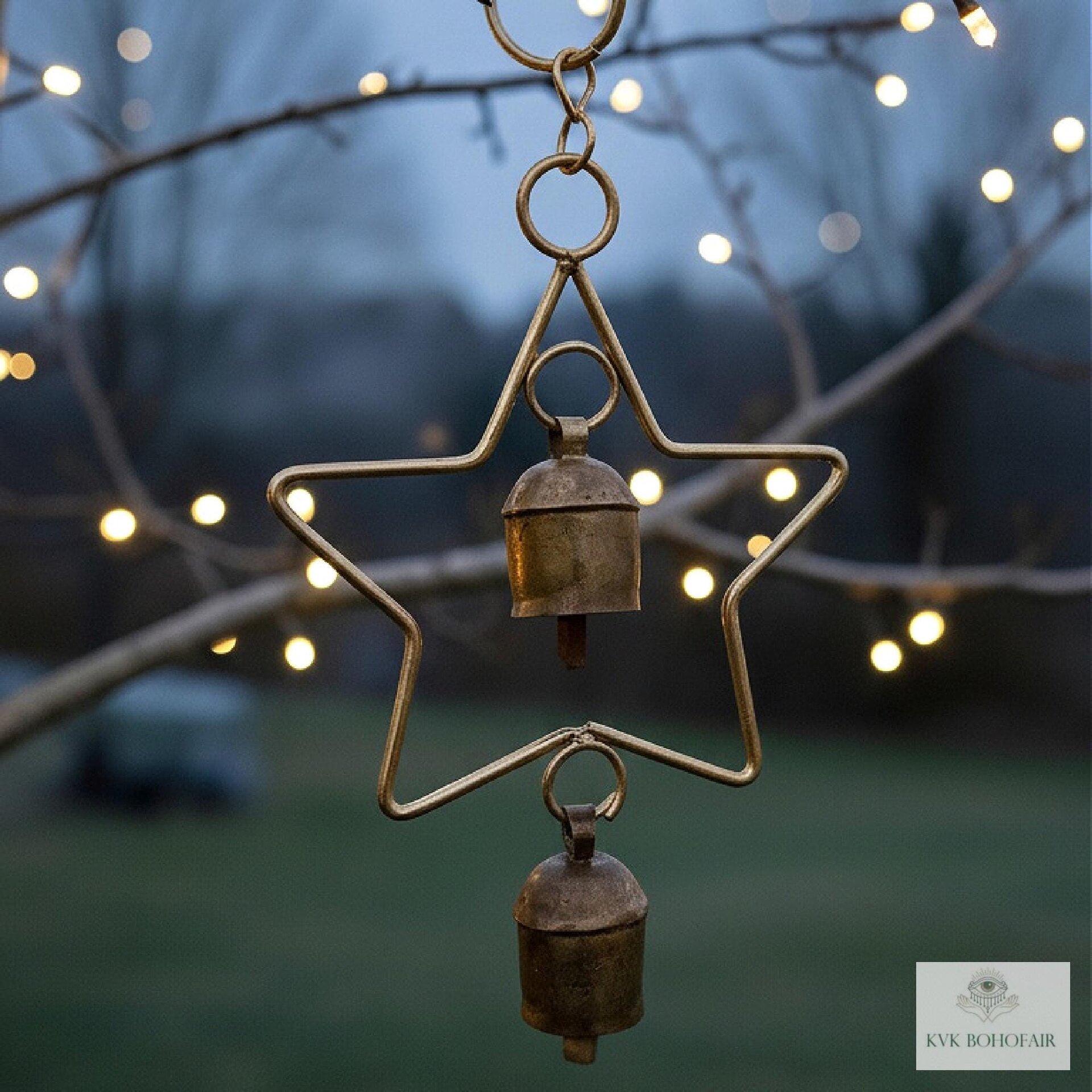 Star Bells Chime - Rustic Metal Art Garden Home Ornament