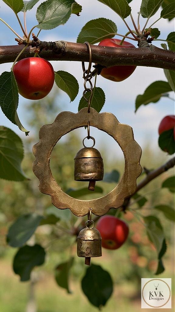 Handmade Double Sun Bells Metal Wind Chime - Soothing Outdoor Sounds, Rustic Garden Decor