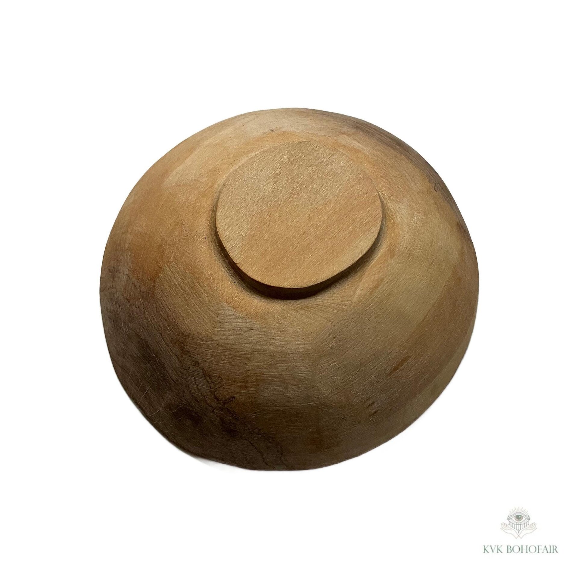 Handcrafted Rustic Olive Wood Bowl - 6 Inch Wooden Kitchen Tableware