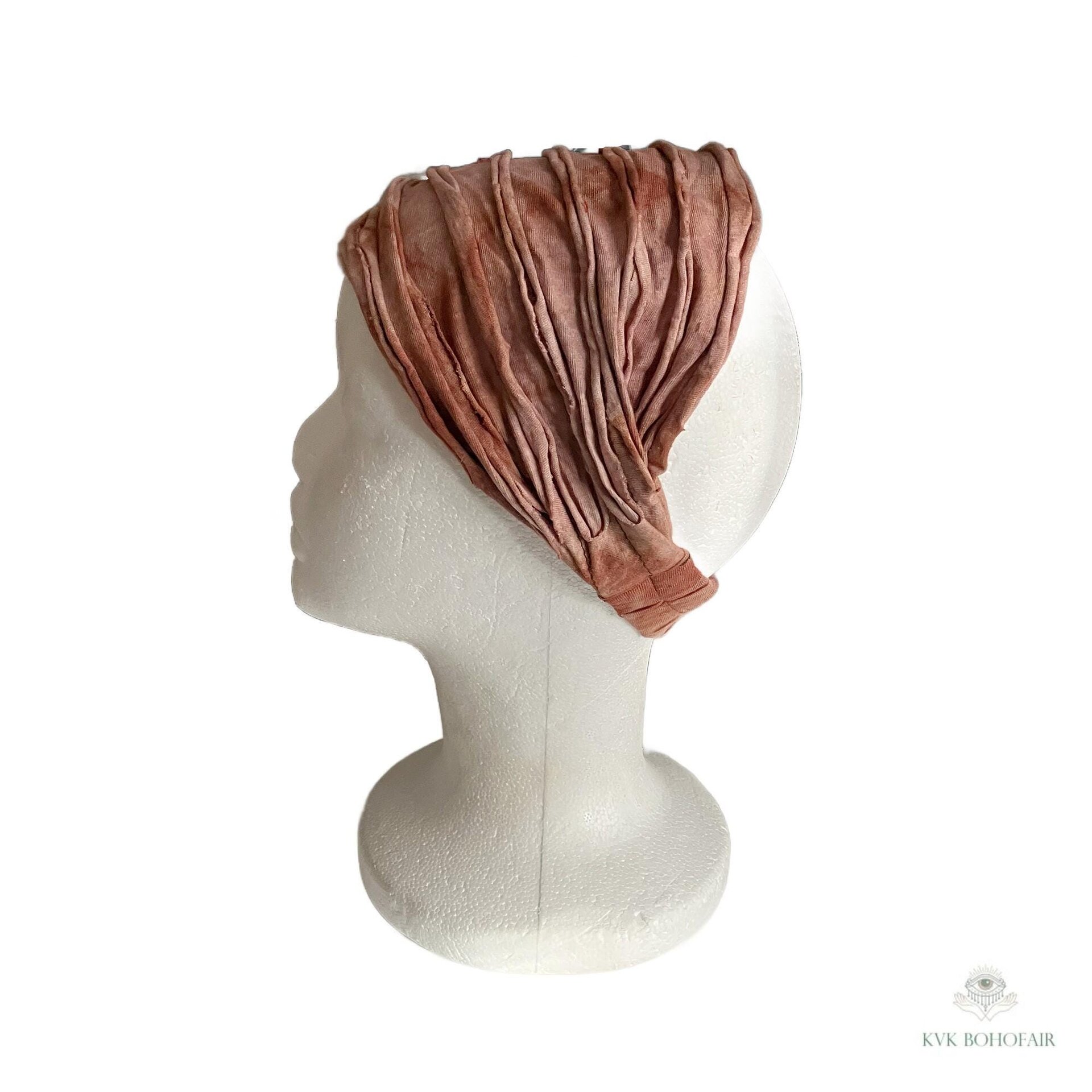 Brown Tie Dye Boho Headband, Stylish Bohemian Headwrap, Headbands for Women