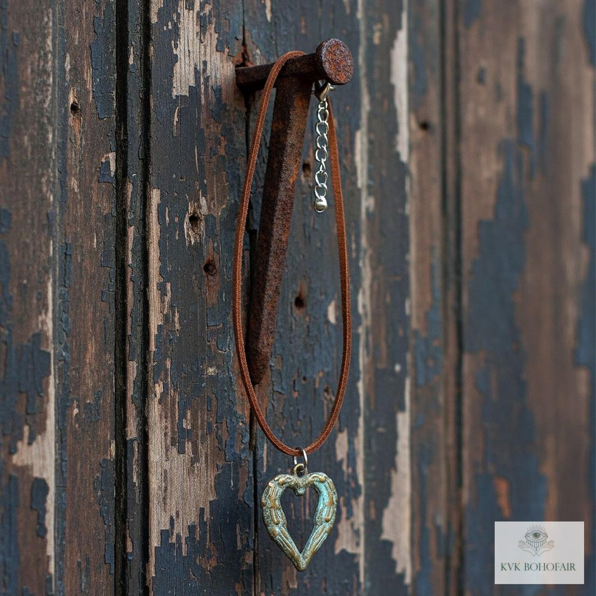 Elegant Brass Angel Wings Heart Choker Necklace: Boho Jewelry