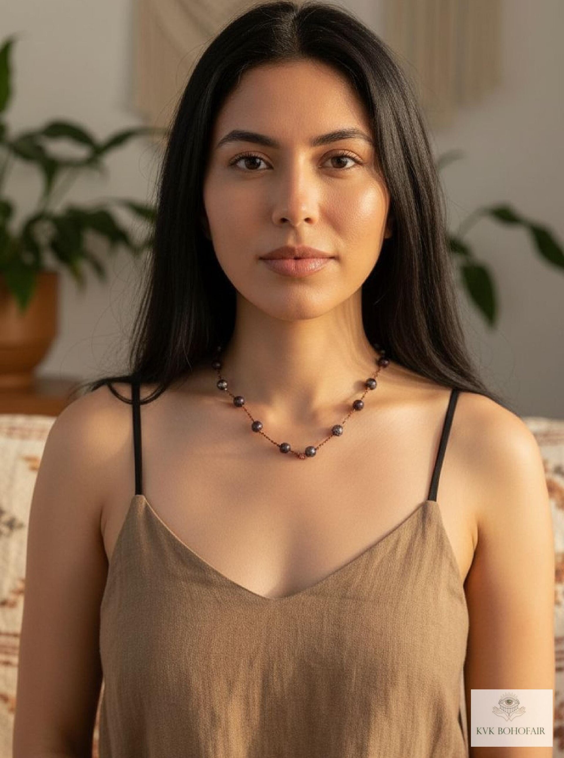 Handcrafted Nepal Beaded Necklace, Boho Gemstone Jewelry