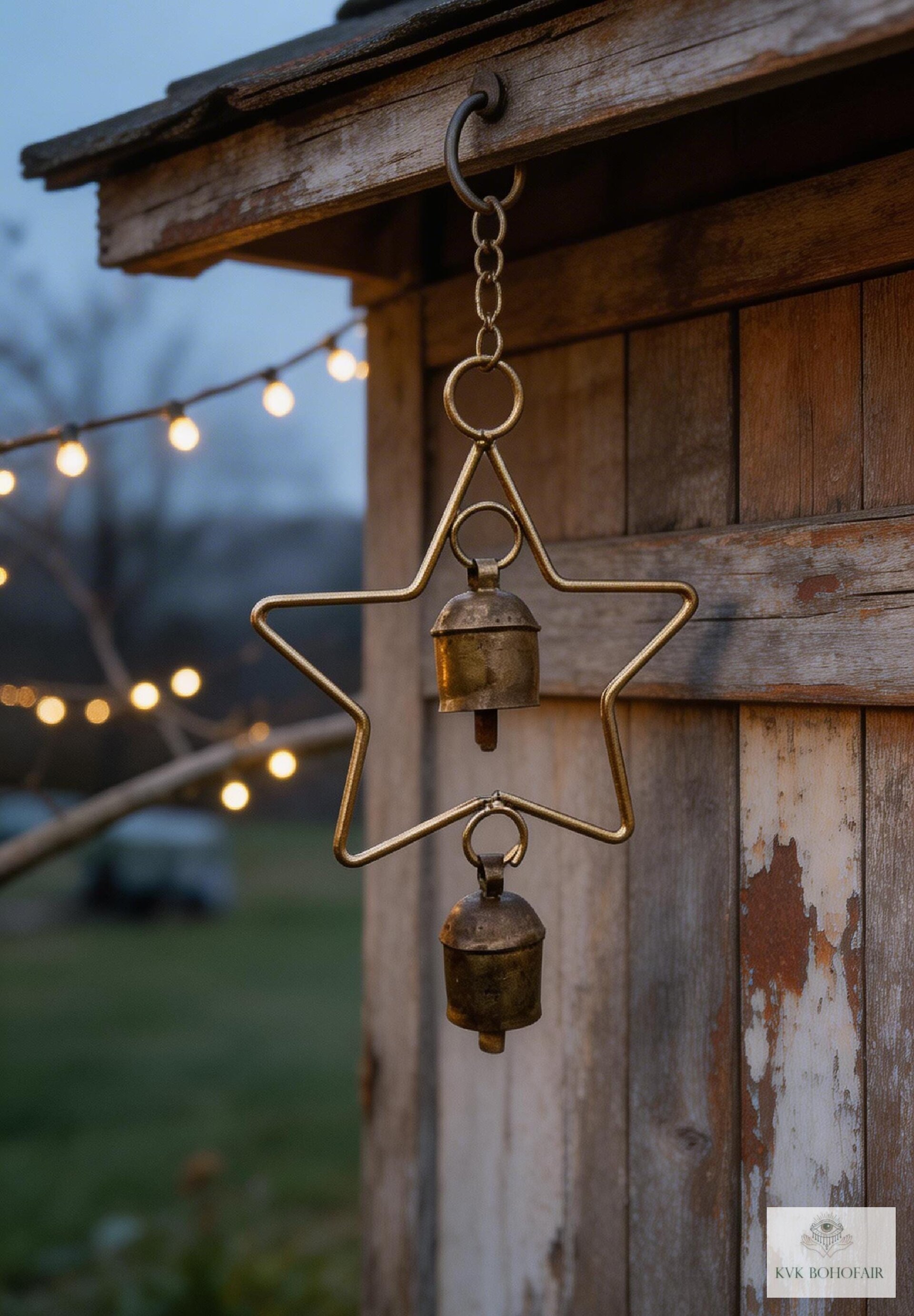 Star Bells Chime - Rustic Metal Art Garden Home Ornament