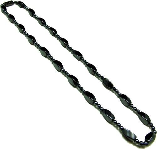 Men's Magnetic Hematite Twisted Bead Necklace