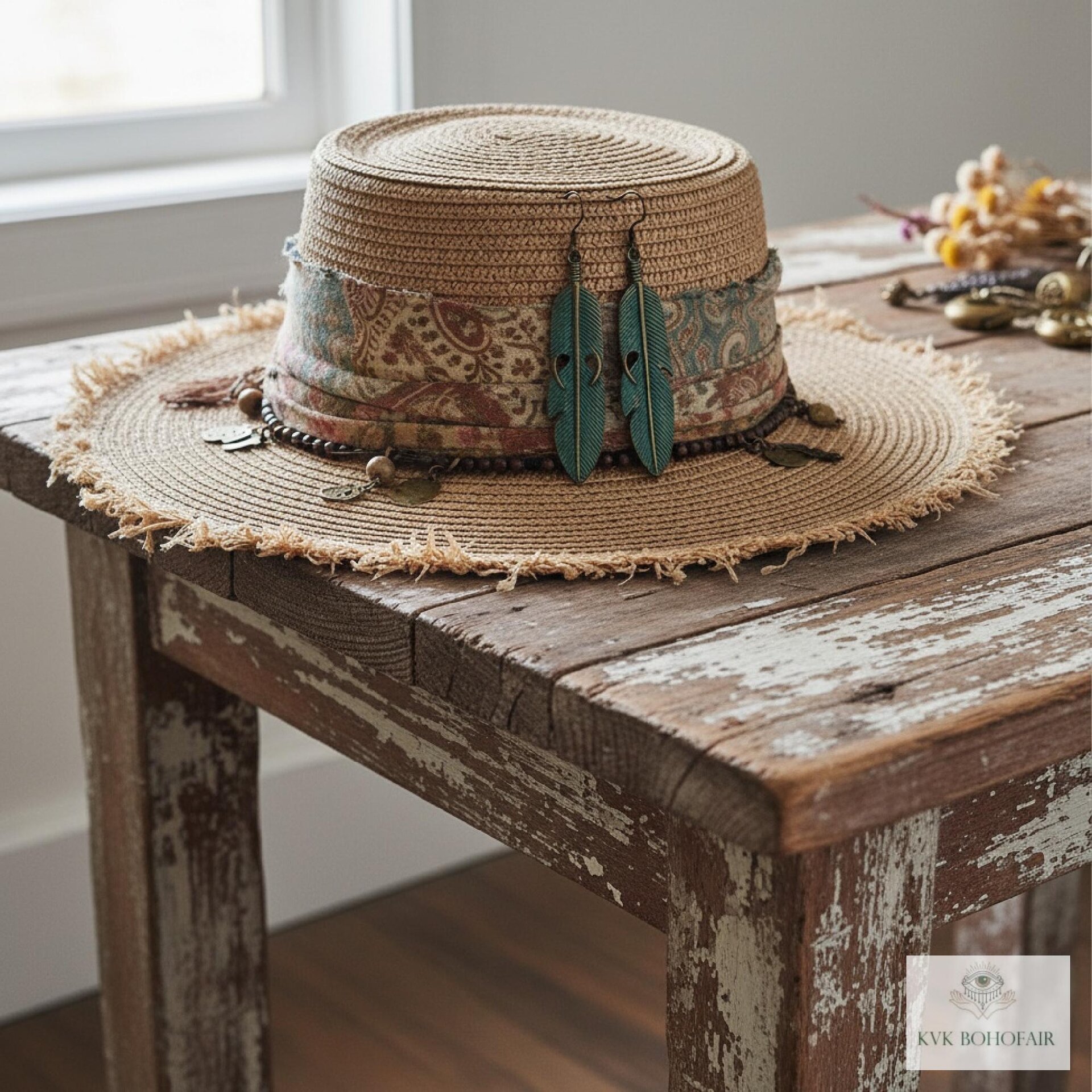 Patina Feather Earrings - Boho Statement Jewelry
