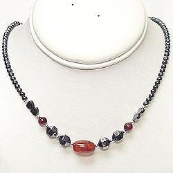 Hematite & Black Onyx Gemstone Necklace