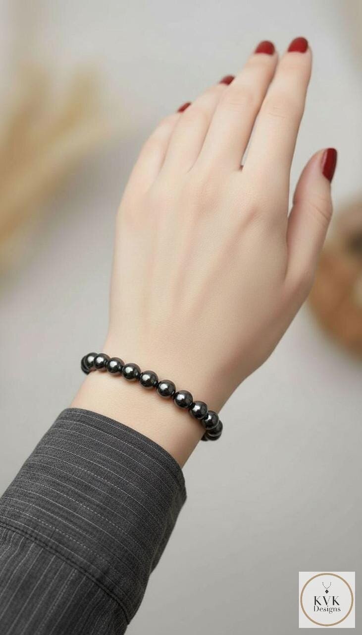 Hematite Beaded Stretch Bracelet