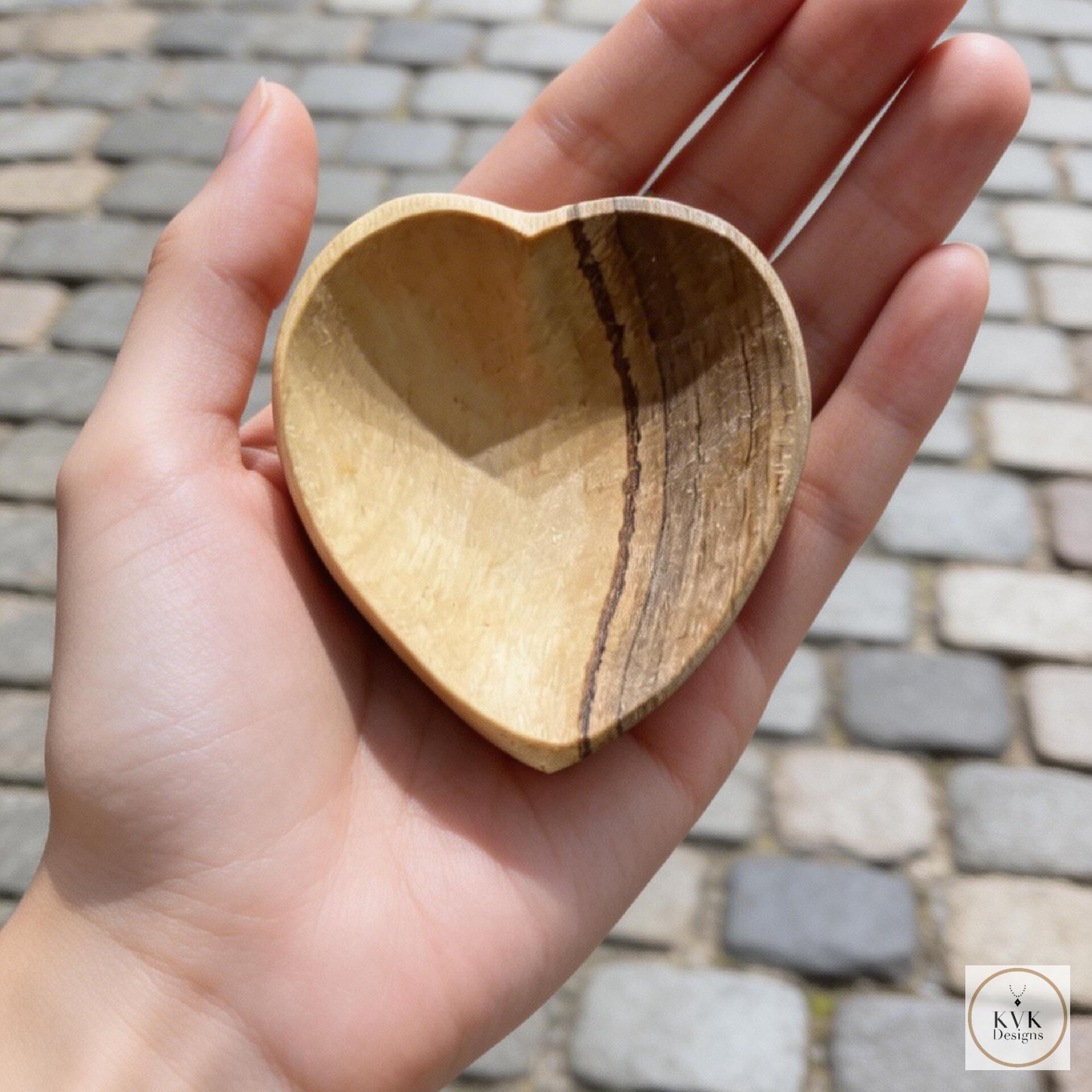 Small Olive Wood Heart Bowl - Trinket Dish