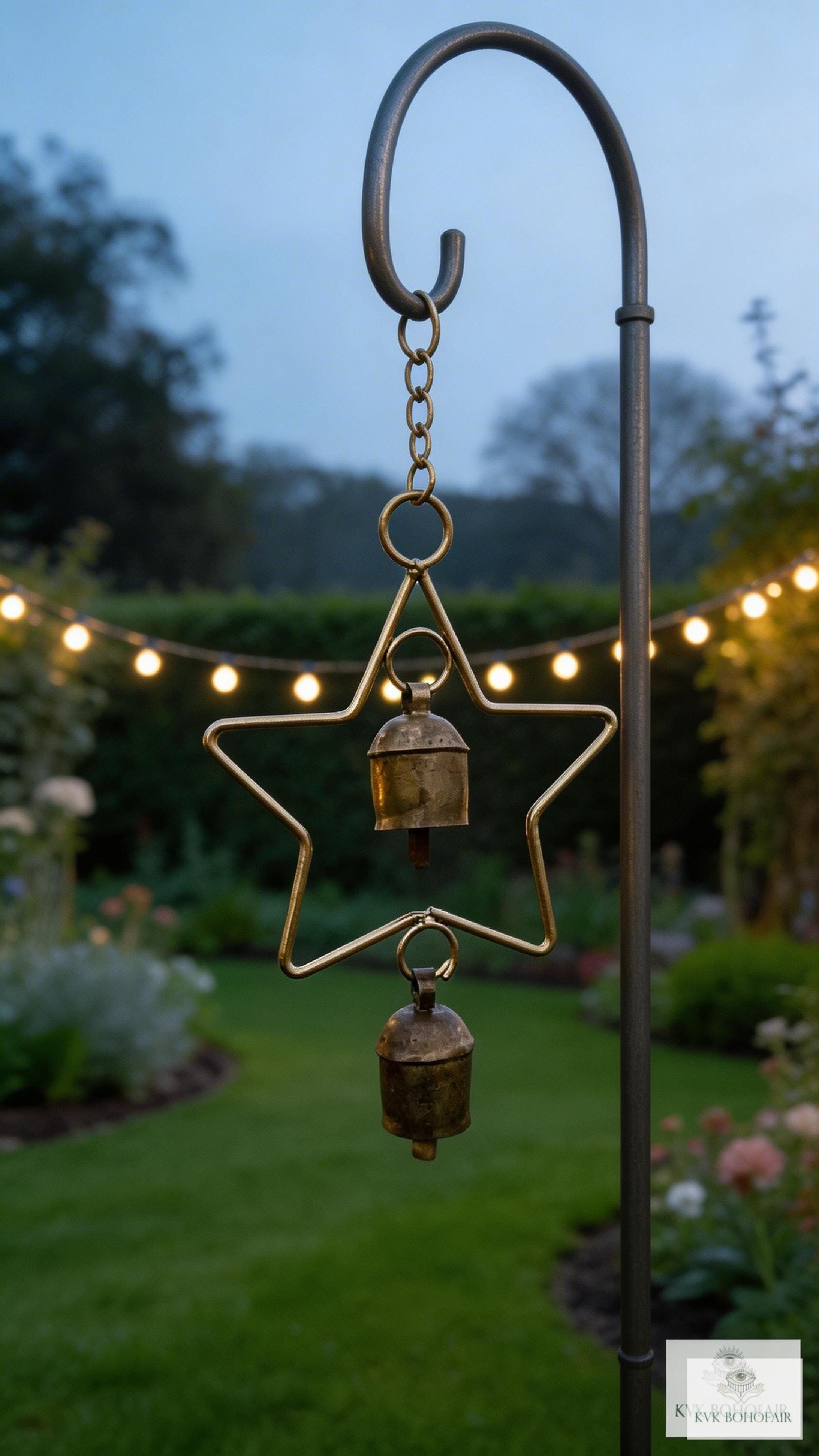 Star Bells Chime - Rustic Metal Art Garden Home Ornament