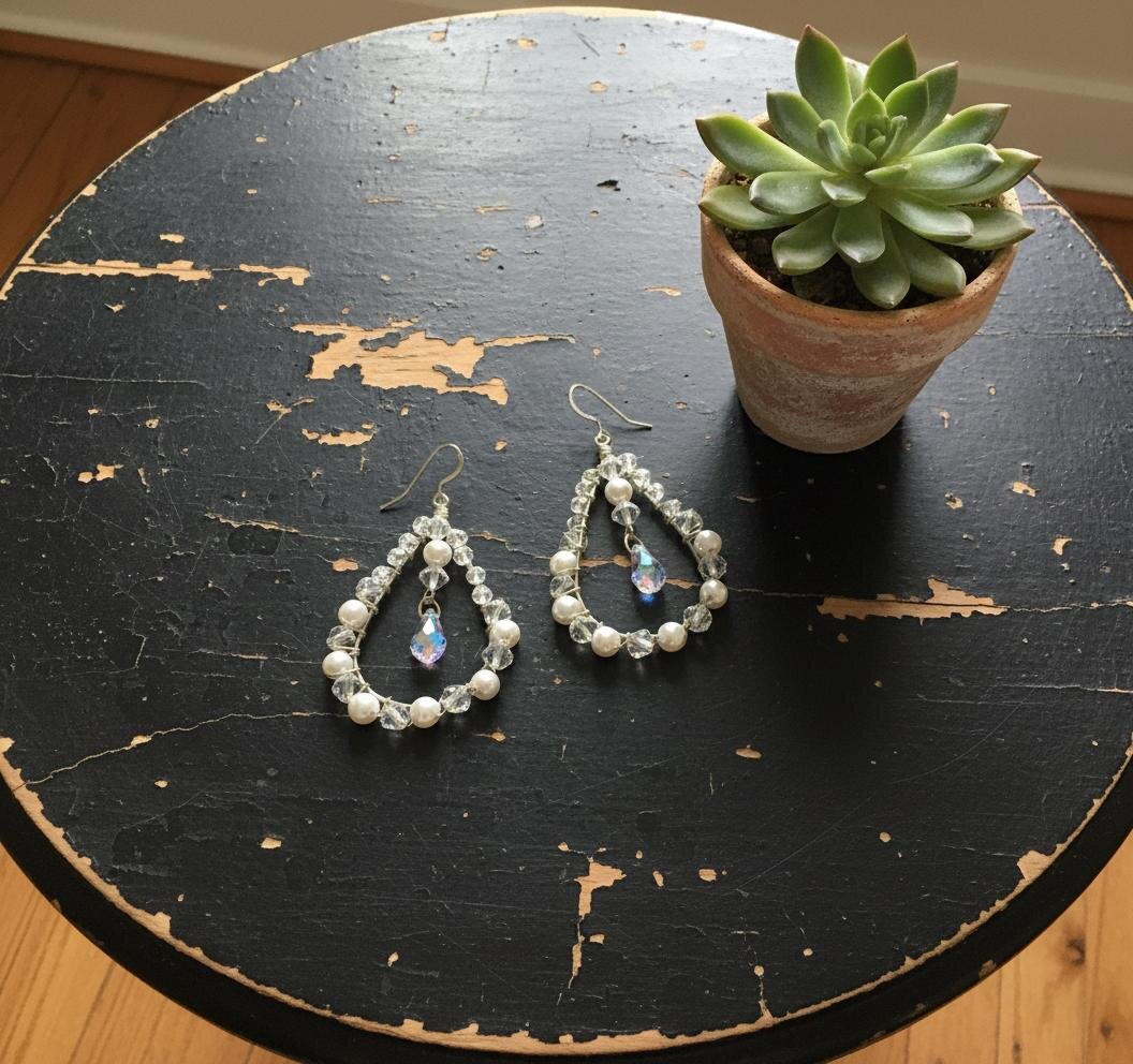 Swarovski Crystal Pear Shaped Dangle Earrings
