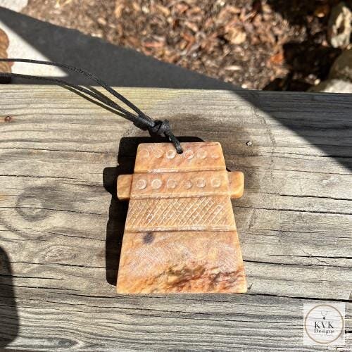 Boho Serpentine Pendant - Earthy Gemstone Necklace, Handmade Stone Jewelry