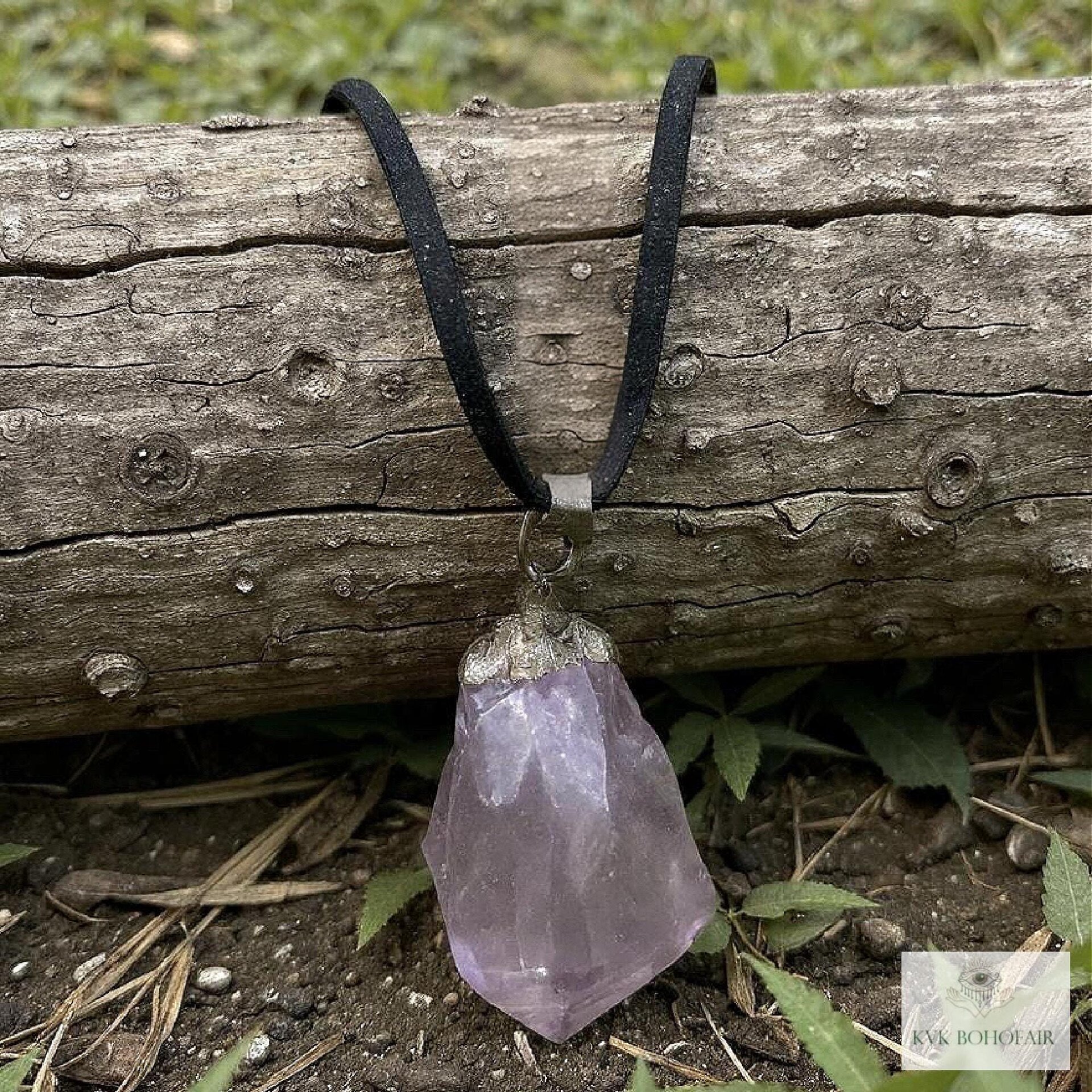 Handcrafted Amethyst Point Pendant - Boho Necklace, Gemstone Jewelry