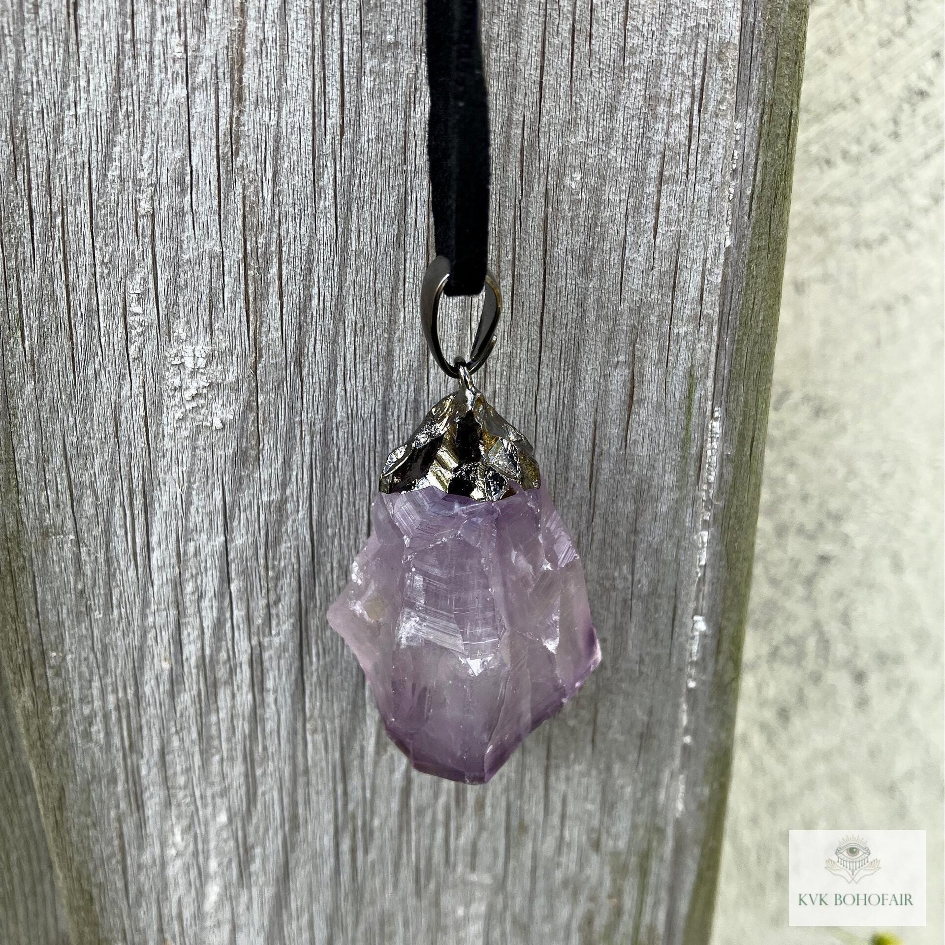 Handcrafted Amethyst Point Pendant - Boho Necklace, Gemstone Jewelry