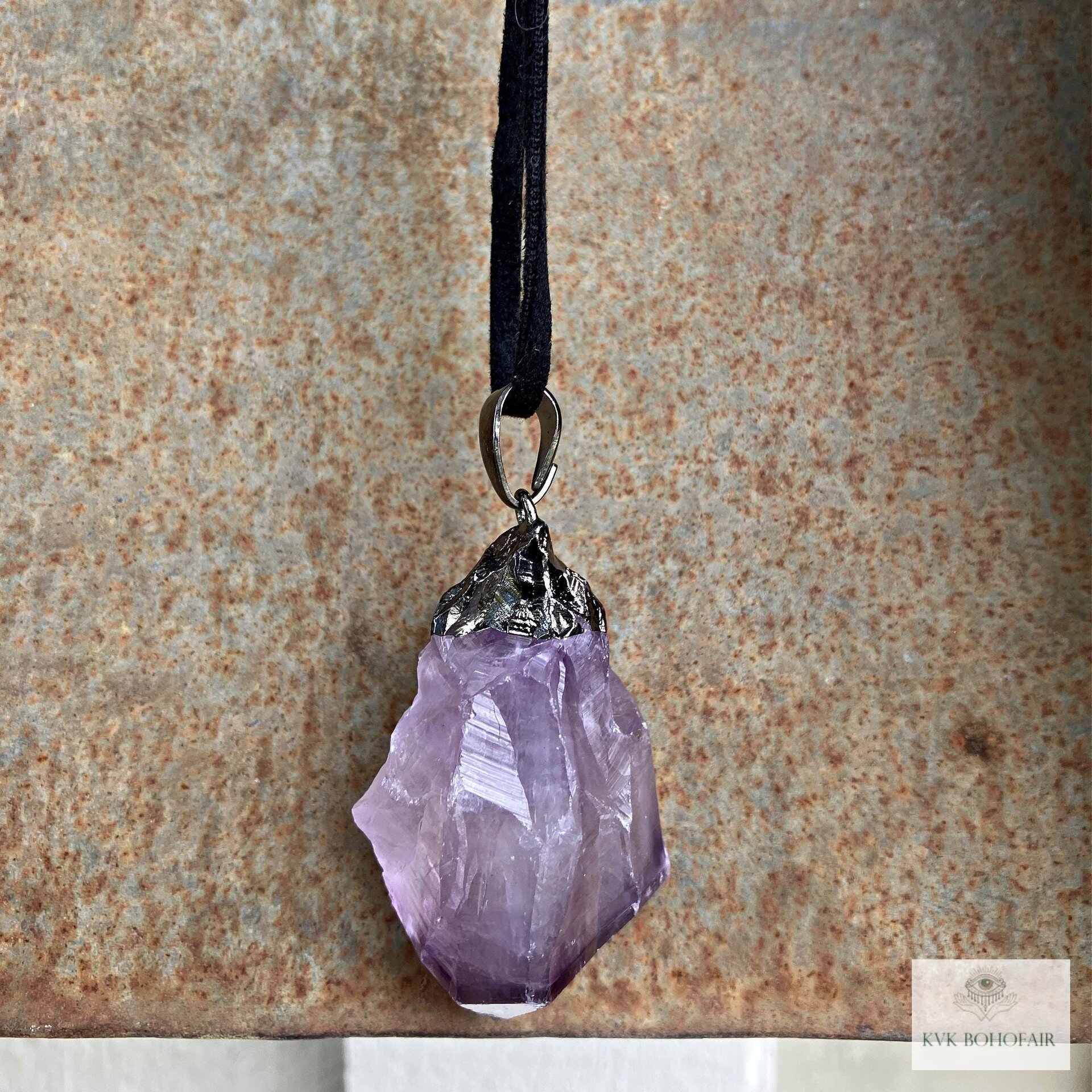 Handcrafted Amethyst Point Pendant - Boho Necklace, Gemstone Jewelry