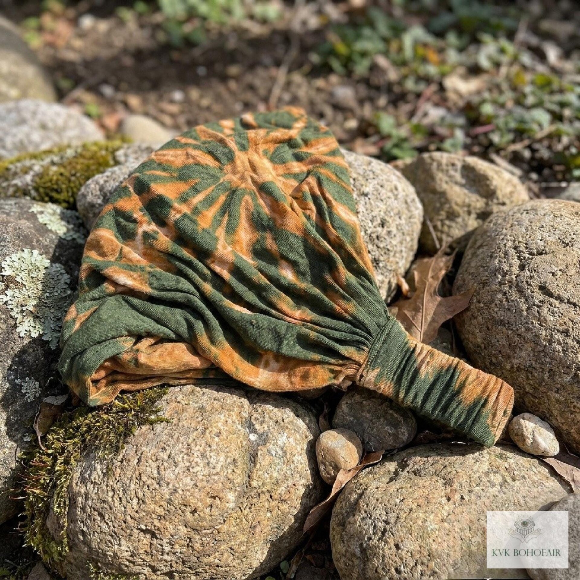 Green Tie-Dye Boho Headband,  Stylish Bohemian Headwrap, Headbands for Women