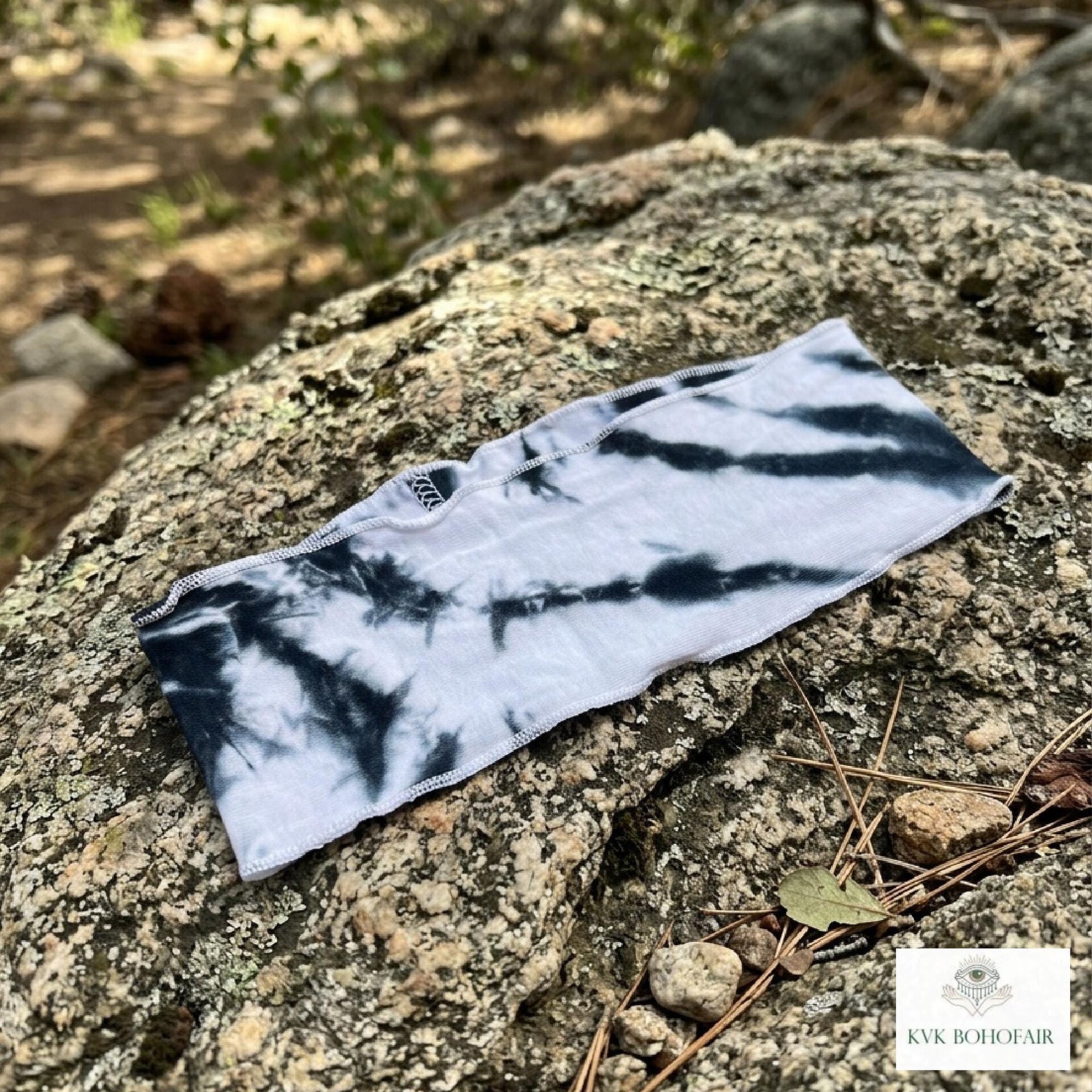 Boho Tie Dye Headband – Wide Yoga Running Sweatband, Hippie Hair Accessory