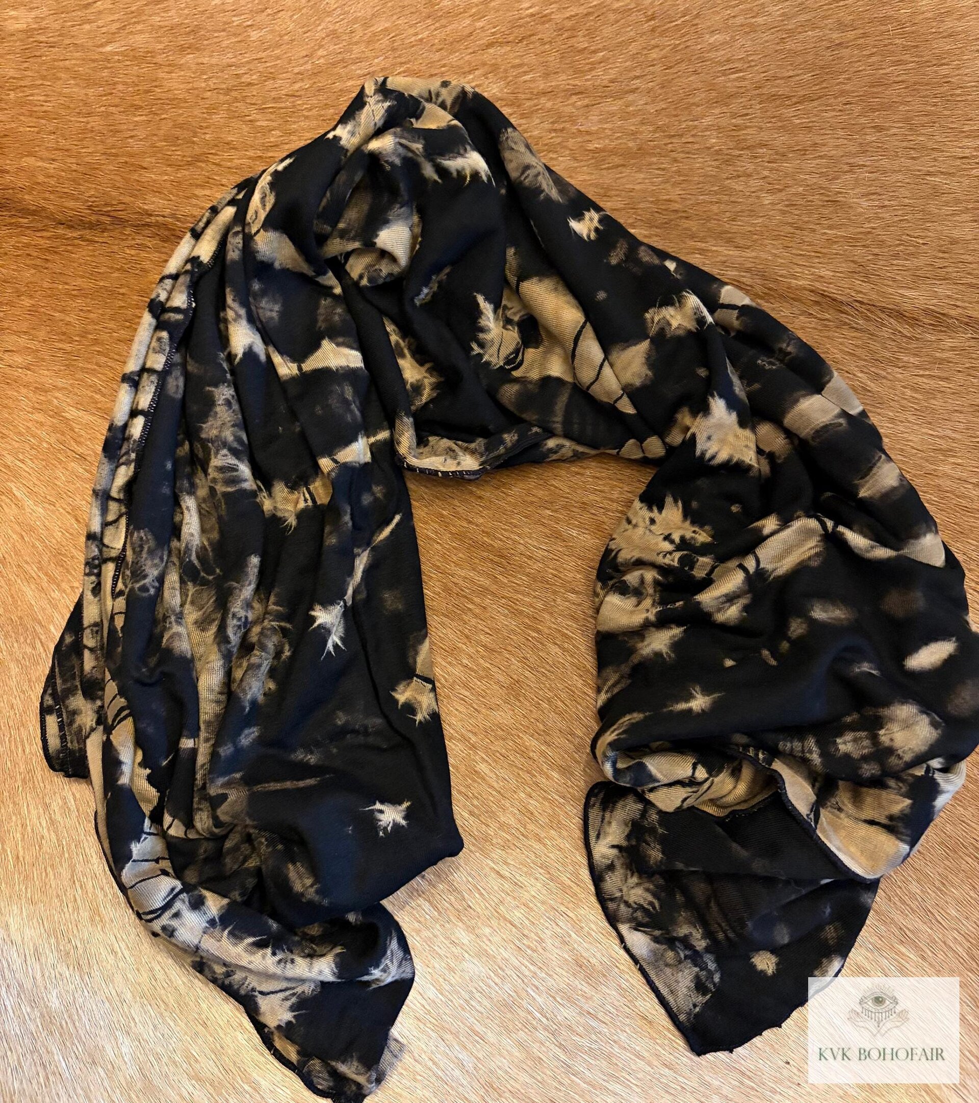Handmade Tie Dye Scarf, Chic Bohemian Accessory for All Seasons