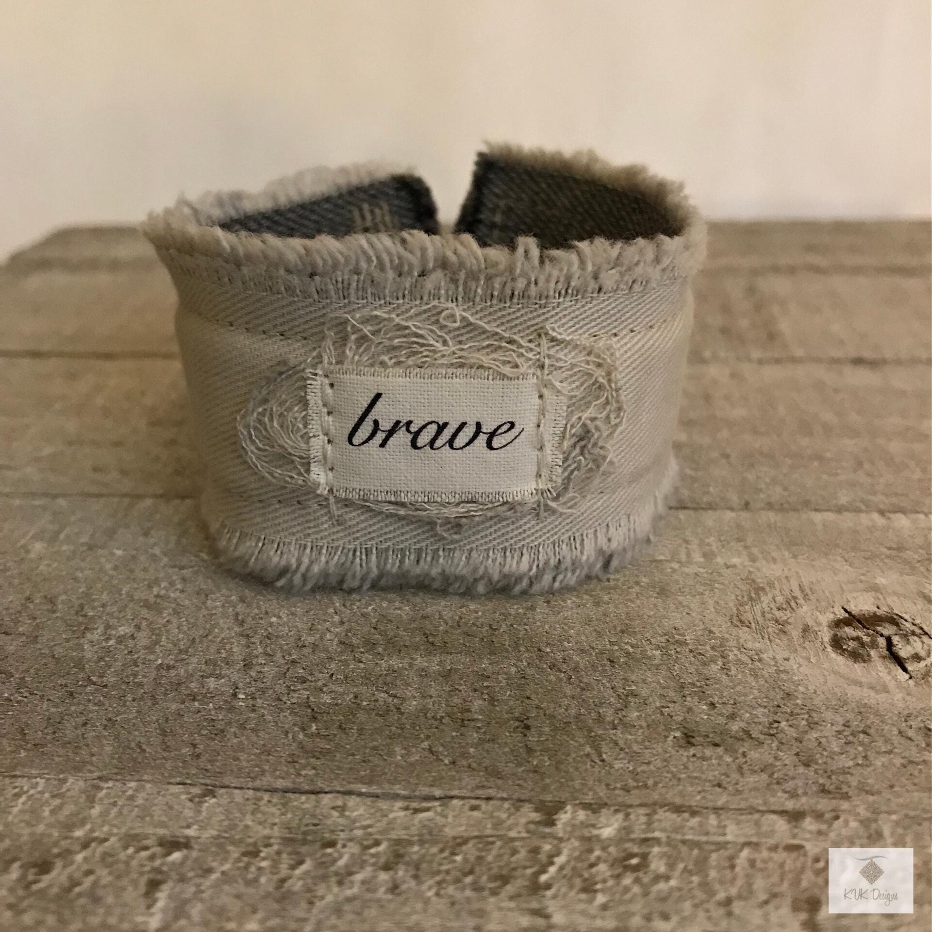 Brave Boho Cuff Bracelet – Stitched Cotton Fabric Wrist Cuff
