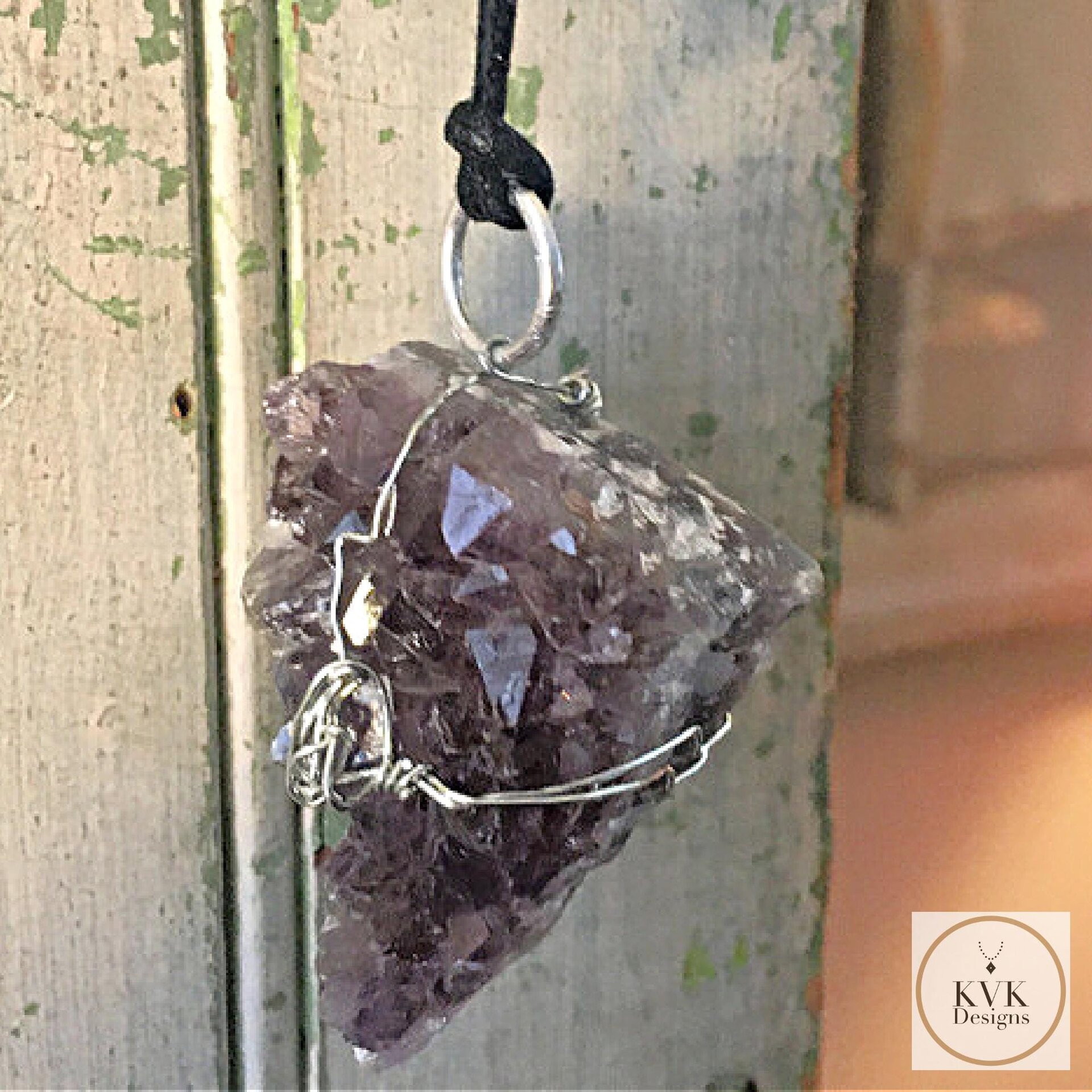 Raw Amethyst Wire Wrapped Necklace - Handcrafted Boho Crystal Pendant Jewelry