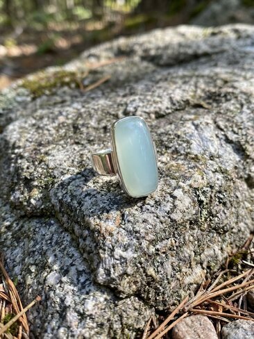 Oval Green Chalcedony Ring