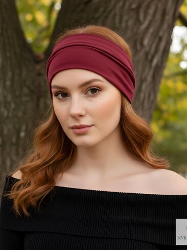 Red Boho Headband -  Stylish Bohemian Headwrap, Headbands for Women