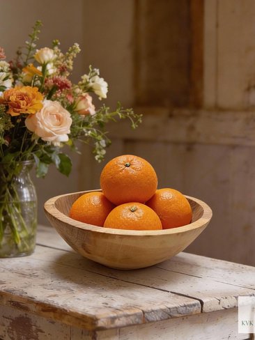 Handcrafted Rustic Olive Wood Bowl - 6 Inch Wooden Kitchen Tableware