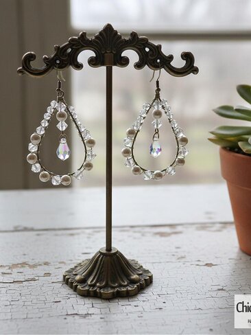 Swarovski Crystal Pear Shaped Dangle Earrings